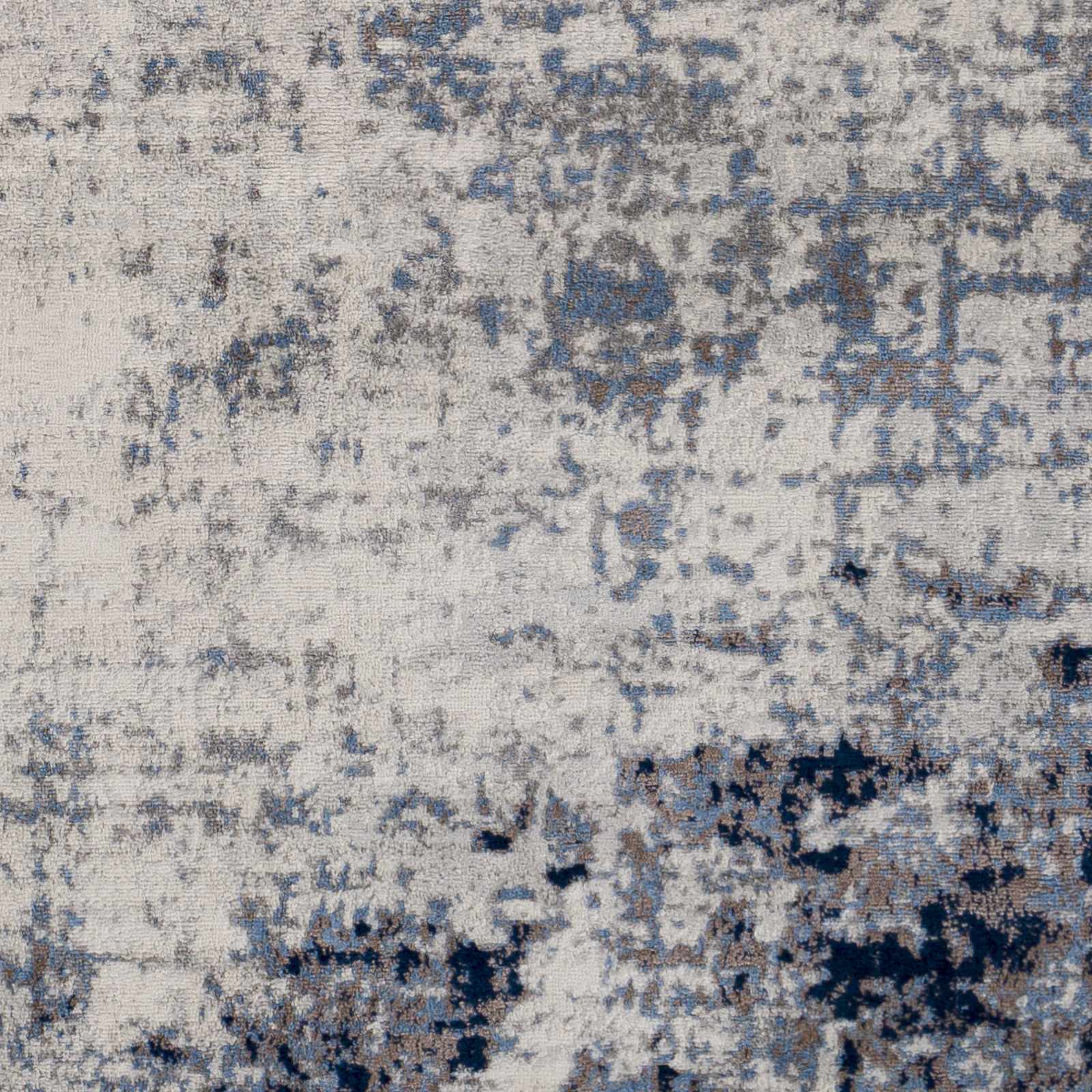 Modern Contemporary Abstract Ivory and Blue Medium pile Multi size Area Rug - Image 4