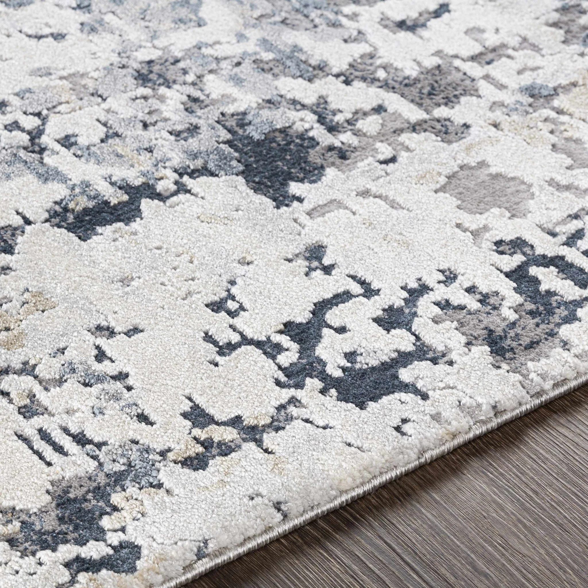 Contemporary Abstract Ivory And Gray Area Rug - Image 4