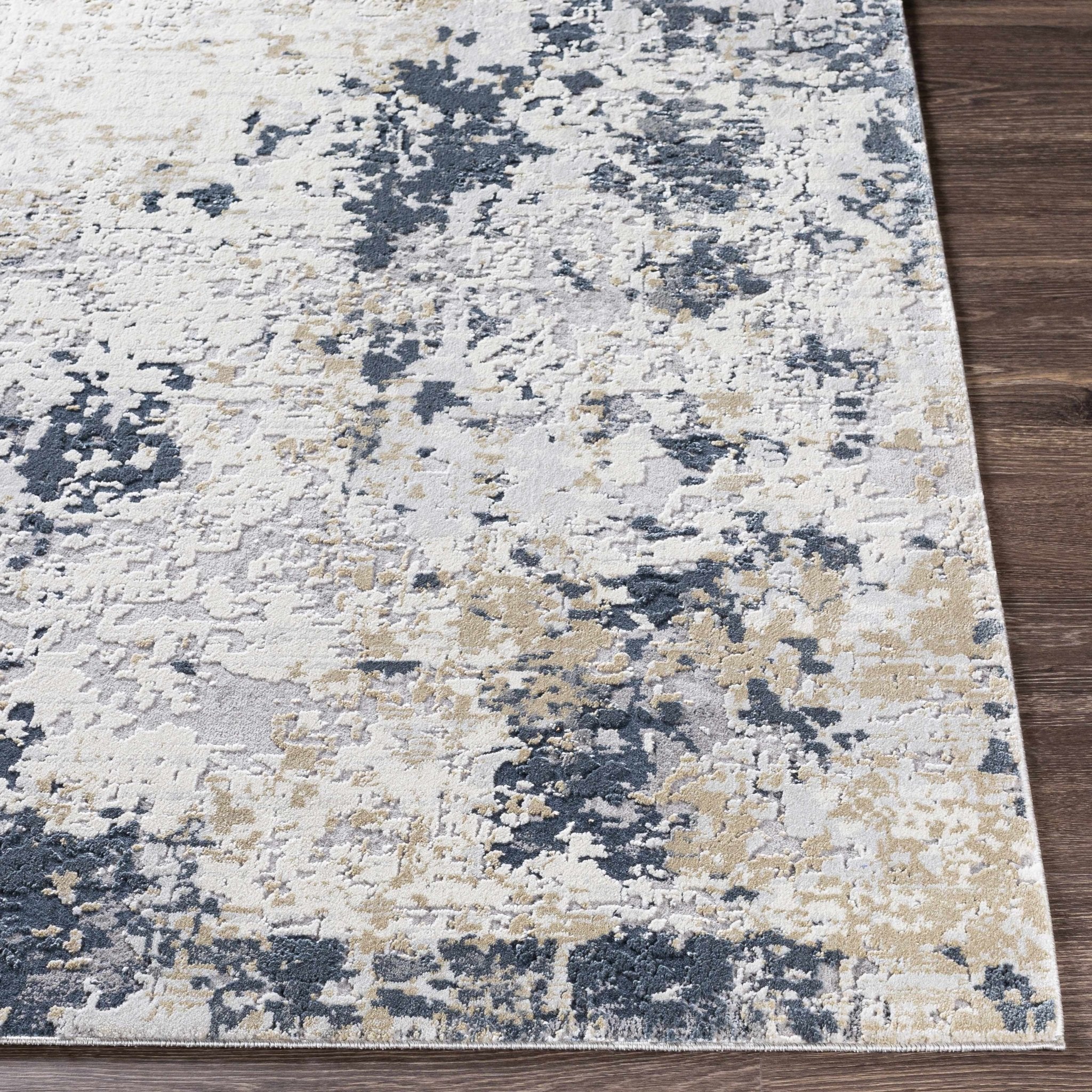 Contemporary Abstract Ivory And Gray Area Rug - Image 8