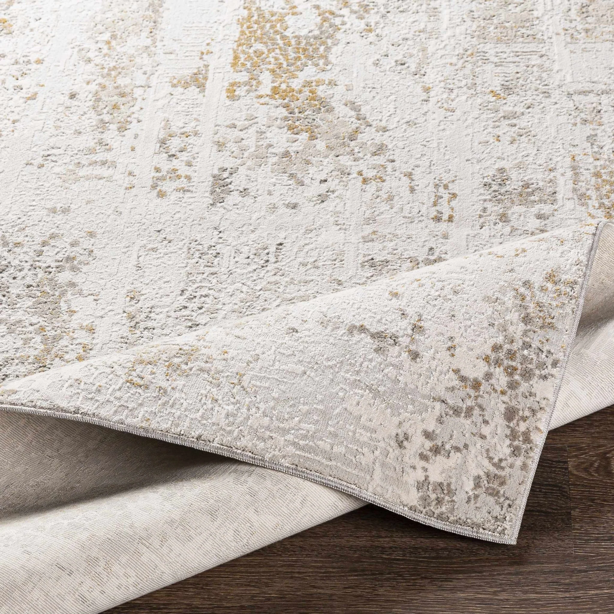 Contemporary Abstract Beige And Gray Area Rug - Image 4