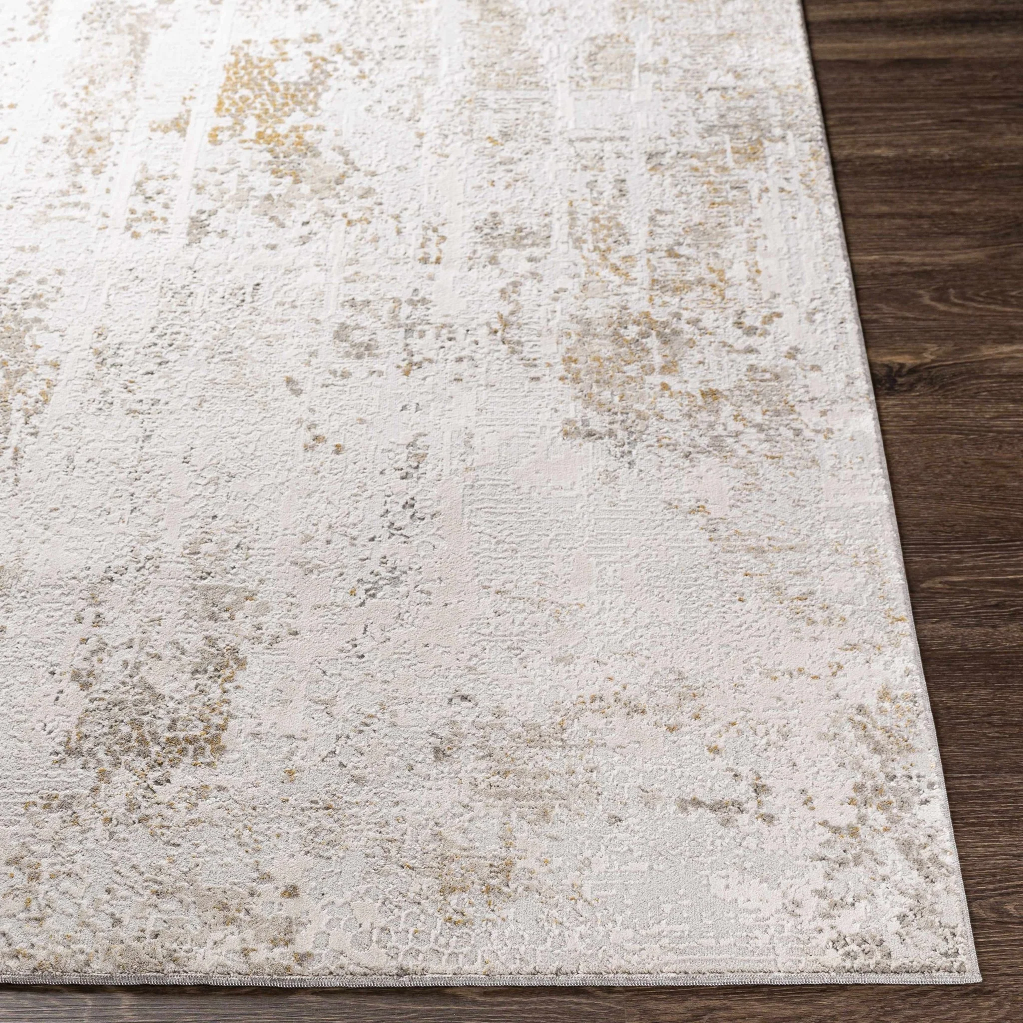 Contemporary Abstract Beige And Gray Area Rug - Image 6