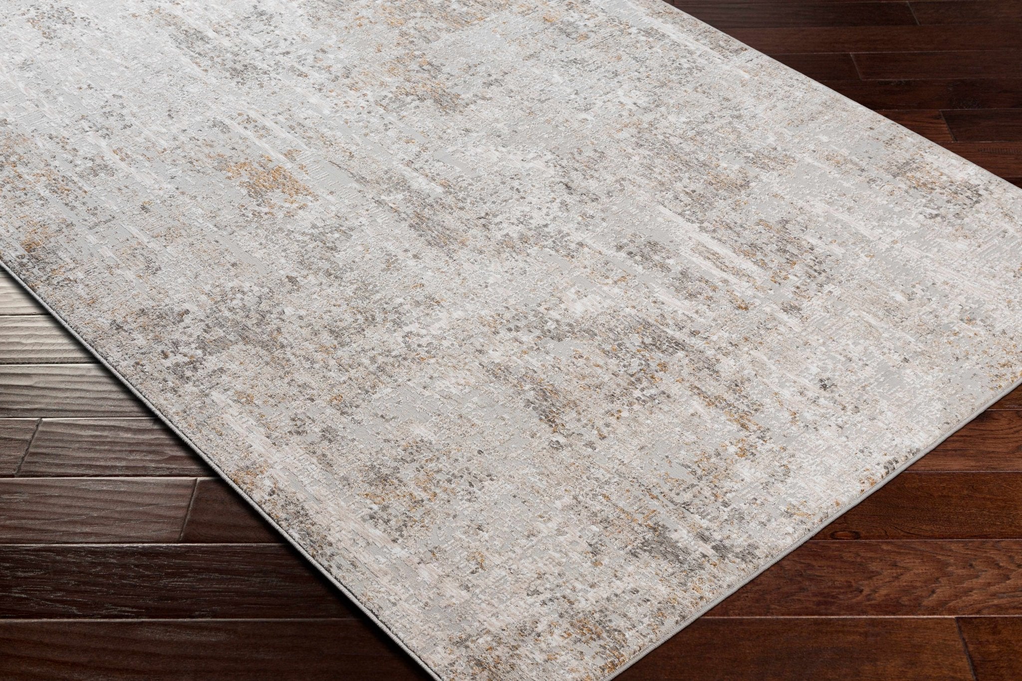 Contemporary Abstract Beige And Gray Area Rug - Image 7