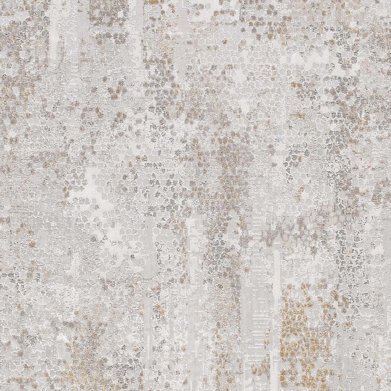 Contemporary Abstract Beige And Gray Area Rug - Image 8