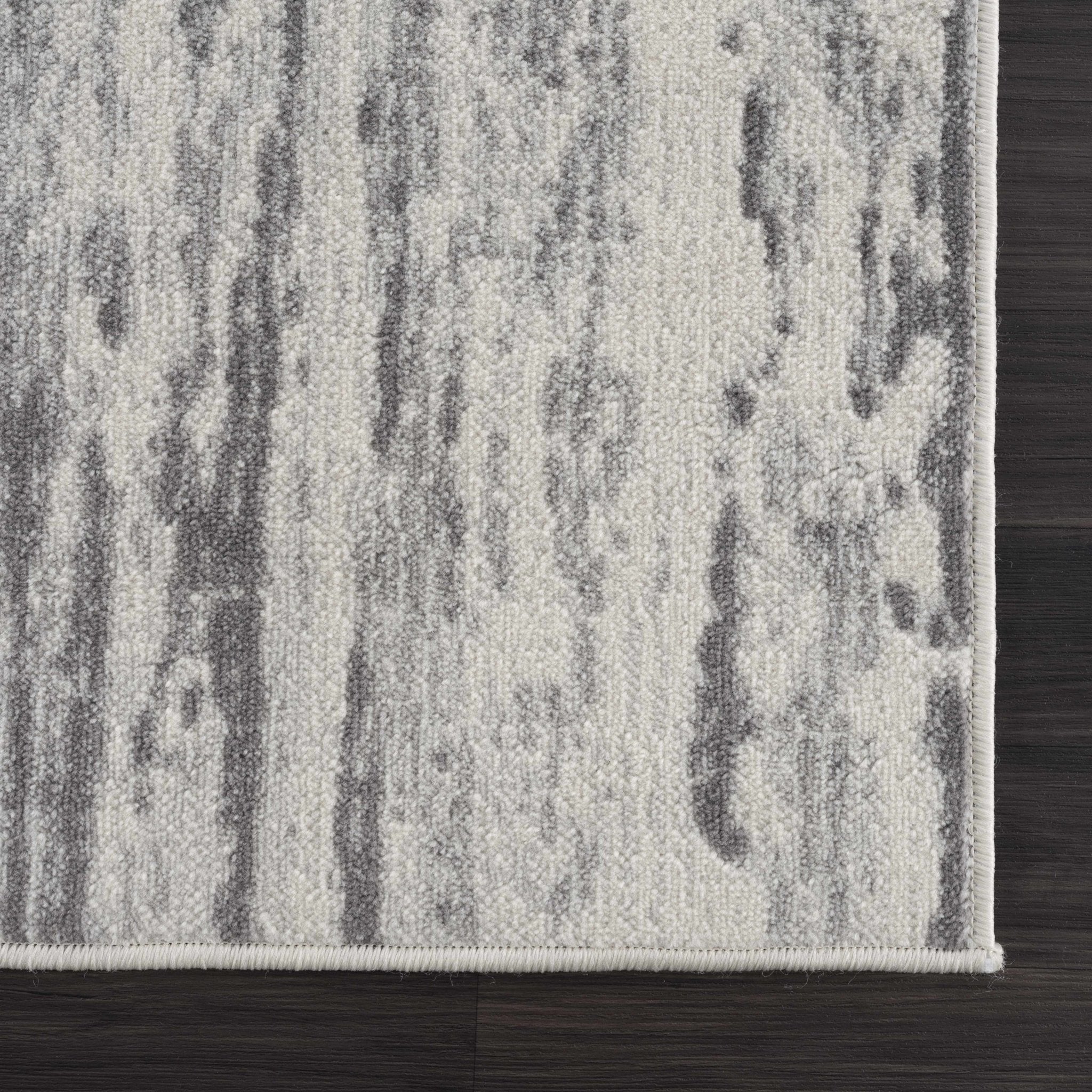 Contemporary Abstract Ivory and Gray Medium pile Multi size Area Rug - Image 7