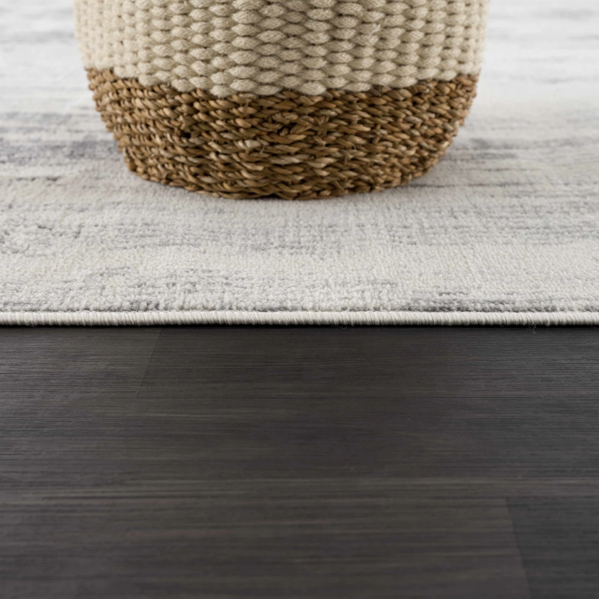 Contemporary Abstract Ivory and Gray Medium pile Multi size Area Rug - Image 8