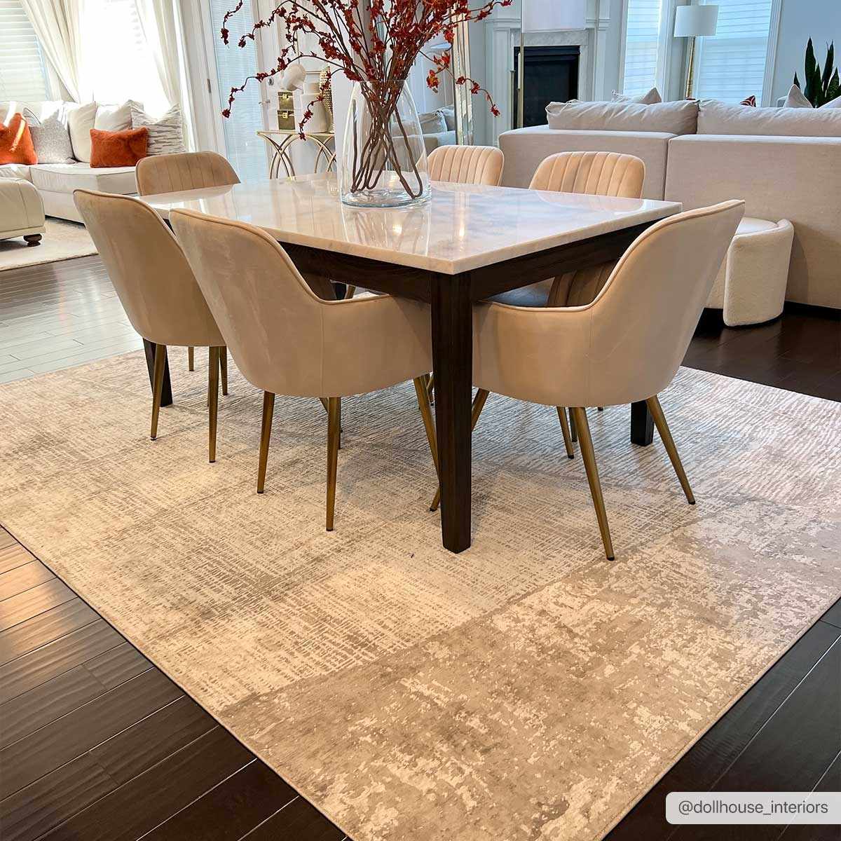 Contemporary Abstract Ivory And Gray Rug - Image 3