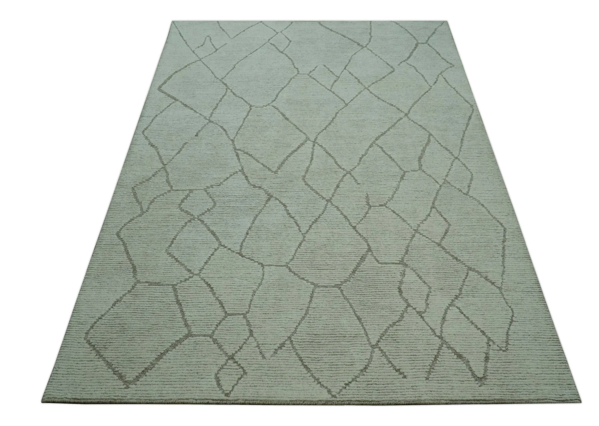 Contemporary Pattern Brown And Ivory Hand Tufted 8x10 Wool Rug - Image 10