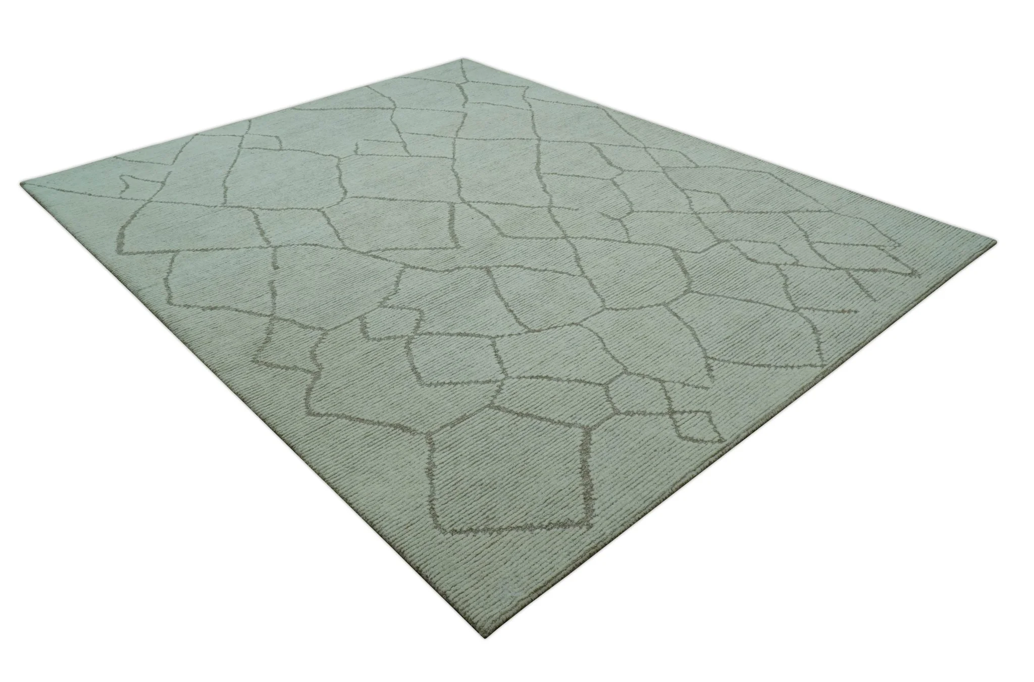 Contemporary Pattern Brown And Ivory Hand Tufted 8x10 Wool Rug - Image 3