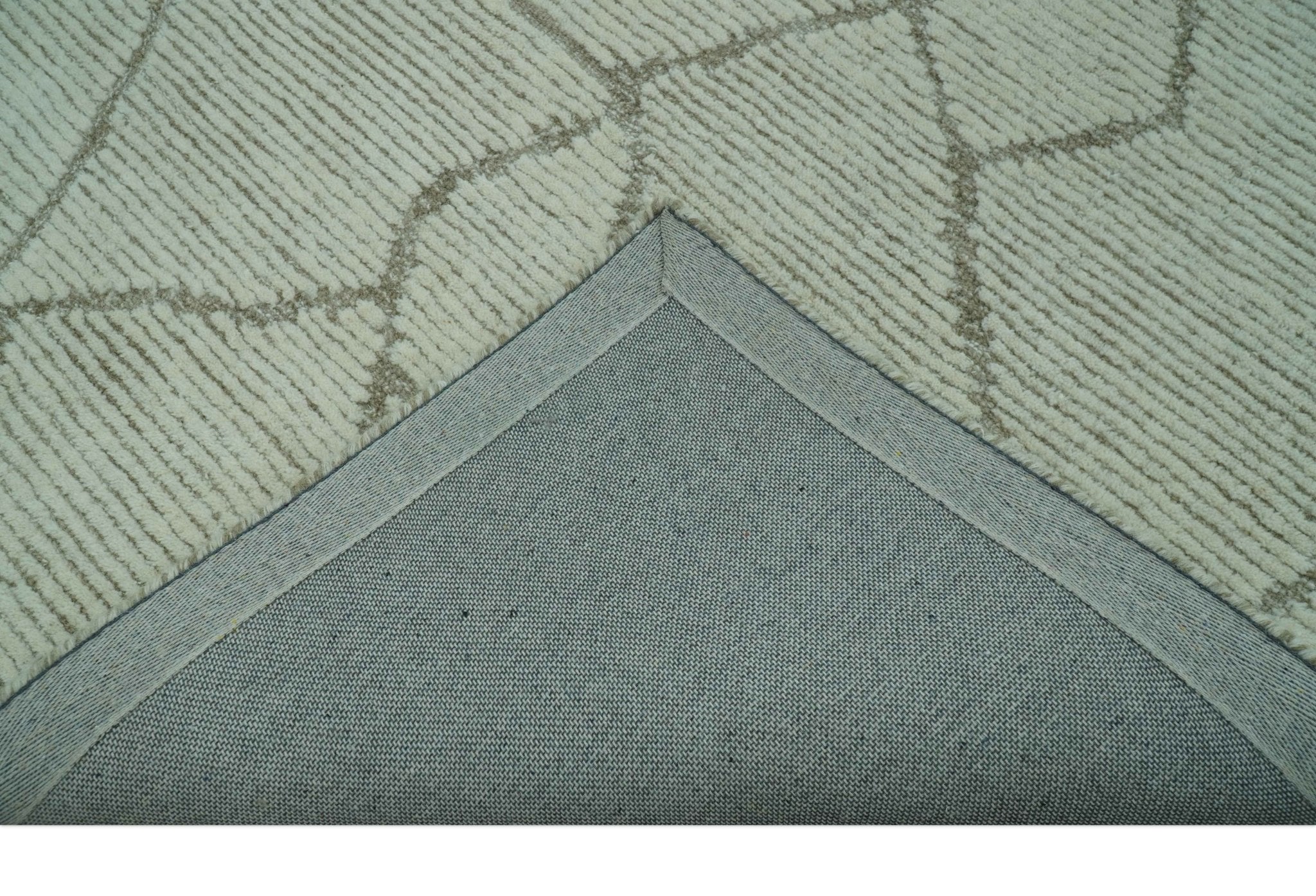 Contemporary Pattern Brown And Ivory Hand Tufted 8x10 Wool Rug - Image 5