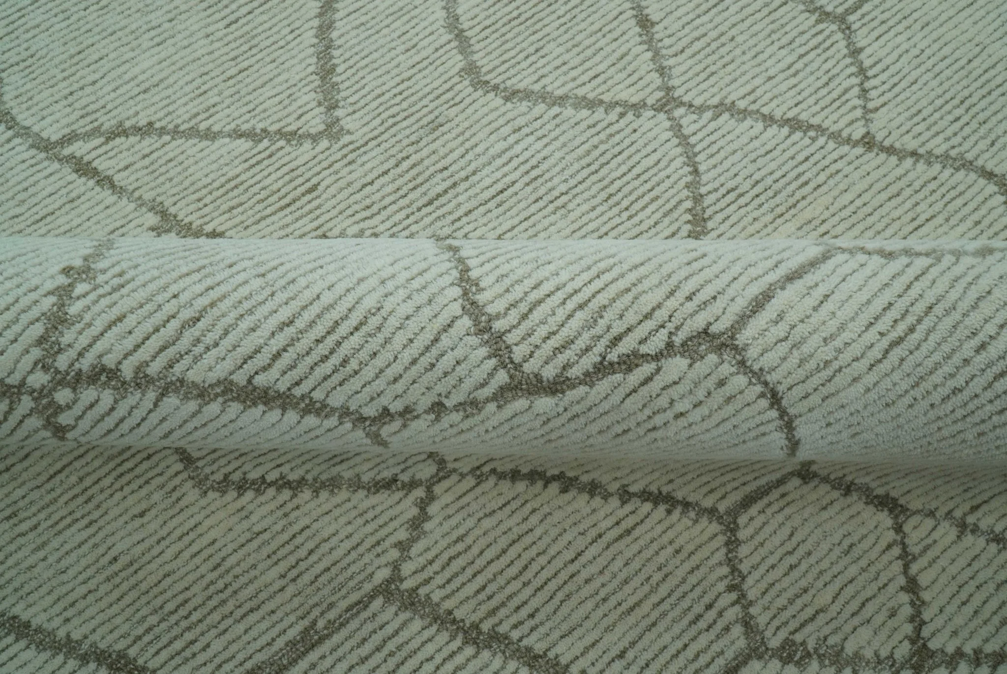 Contemporary Pattern Brown And Ivory Hand Tufted 8x10 Wool Rug - Image 8
