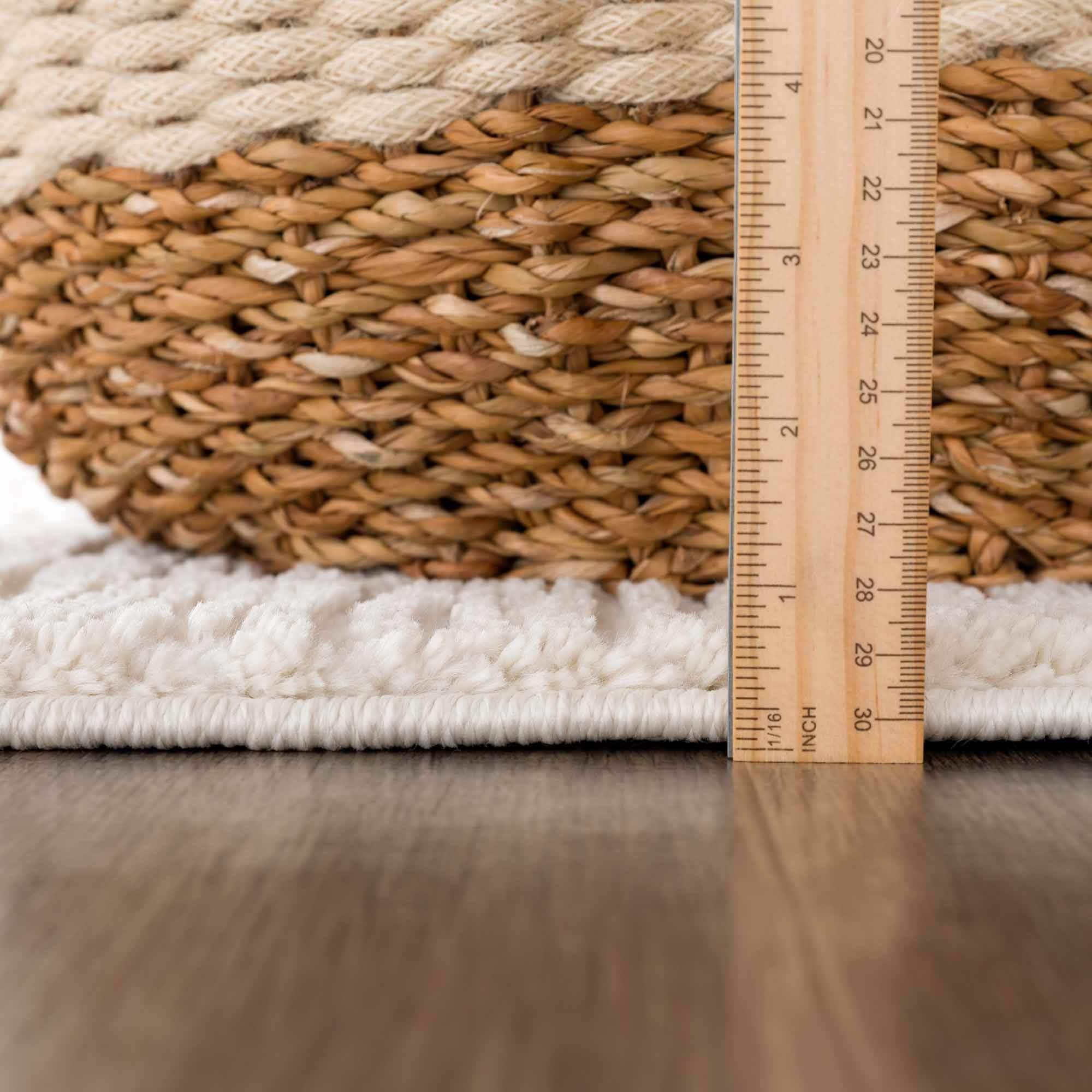 Modern Contemporary Beige and Black High-Low Pile Area Rug - Image 11