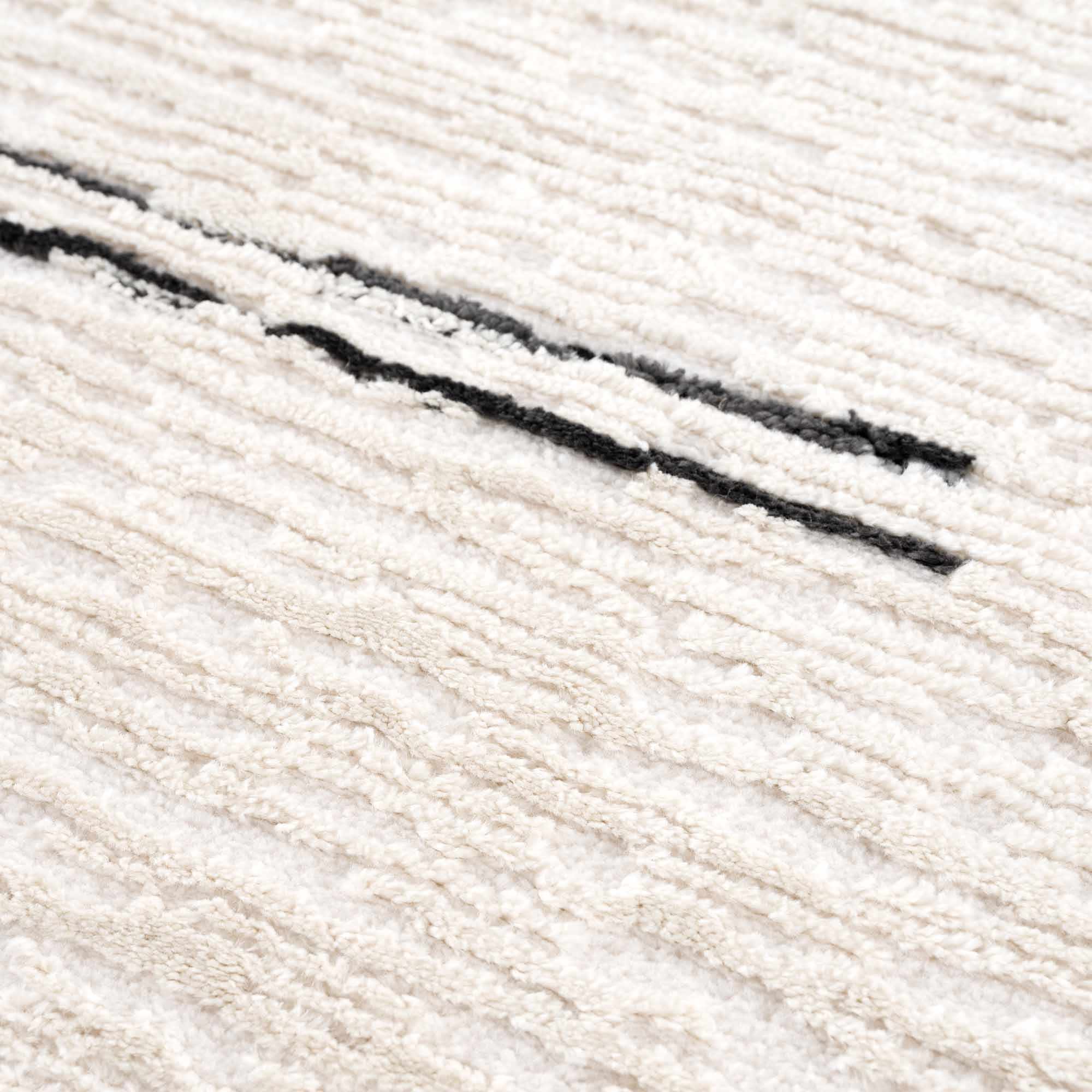 Modern Contemporary Beige and Black High-Low Pile Area Rug - Image 13