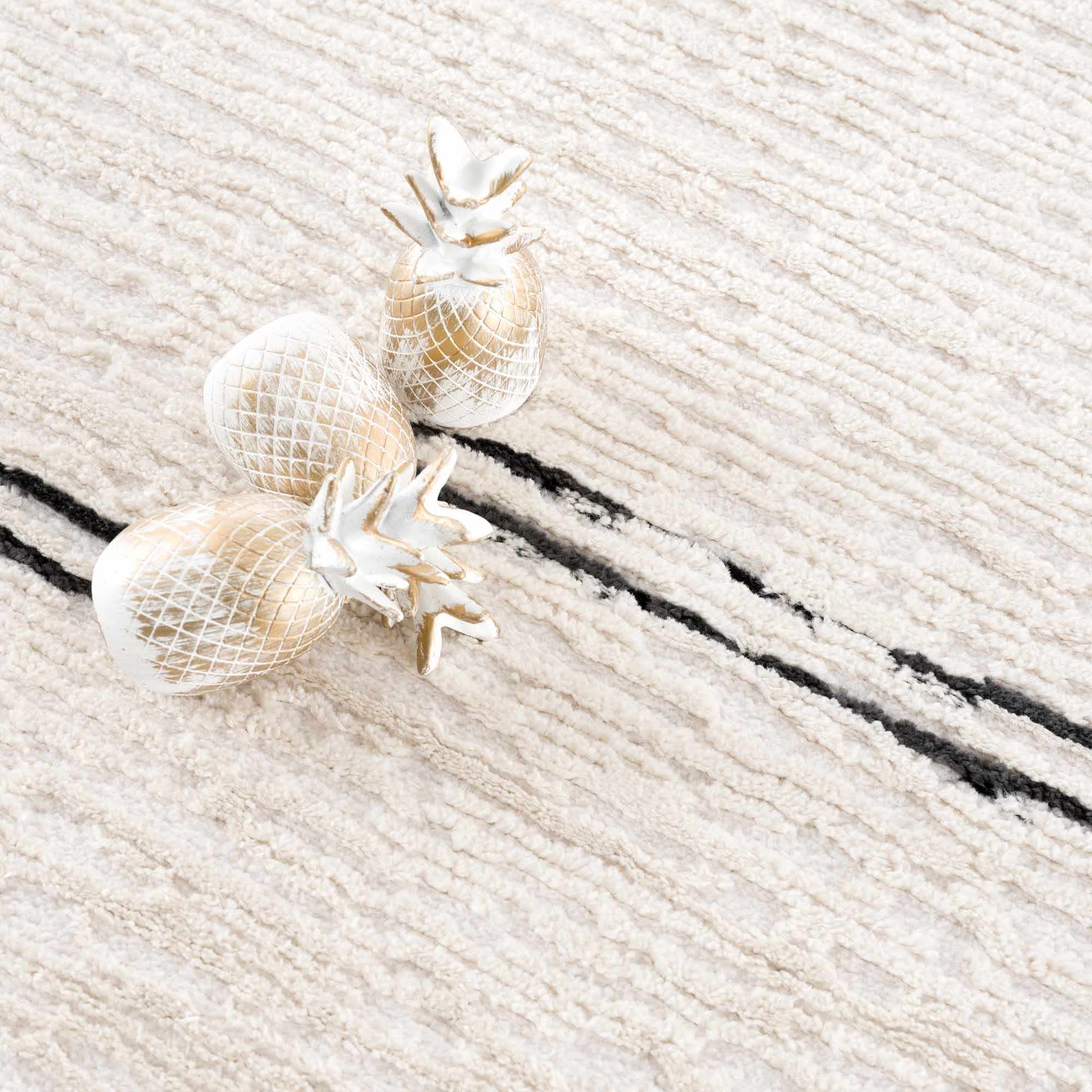 Modern Contemporary Beige and Black High-Low Pile Area Rug - Image 14