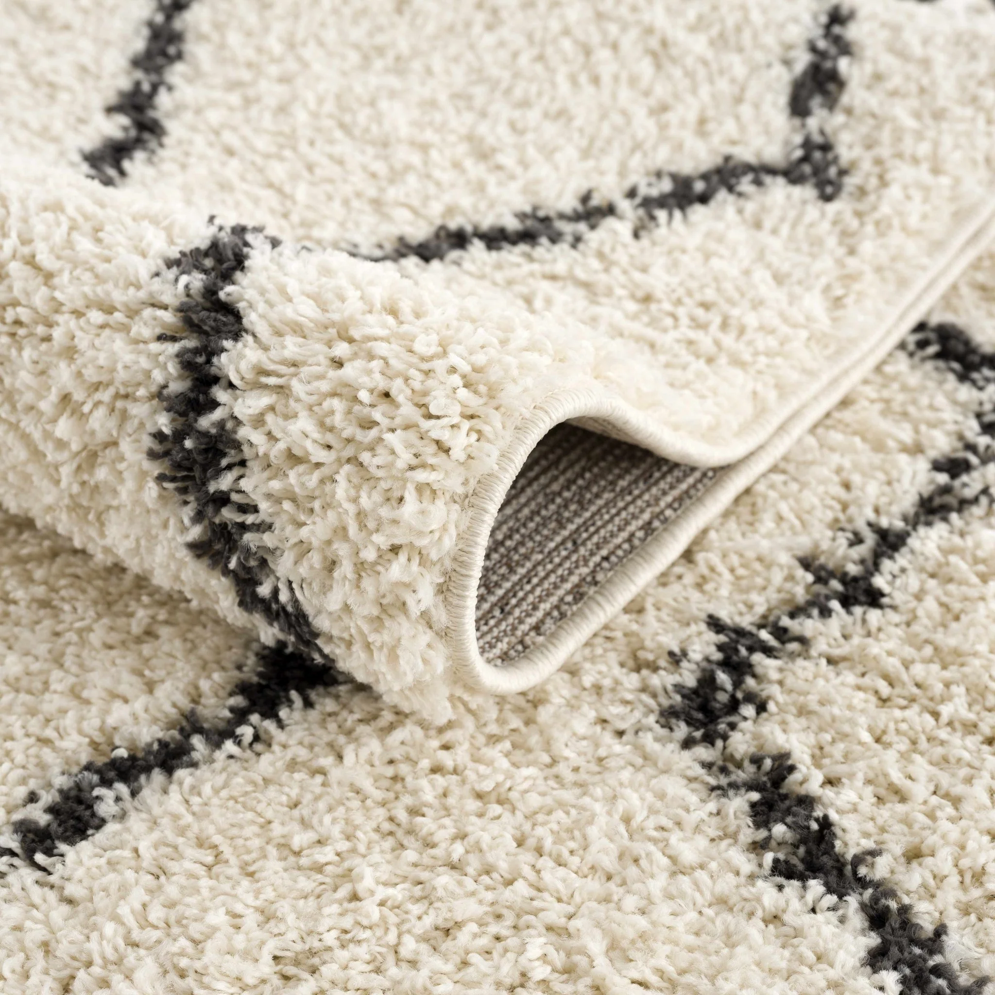 Modern Contemporary Beige and Charcoal Plush Pile Multi size Area Rug - Image 3