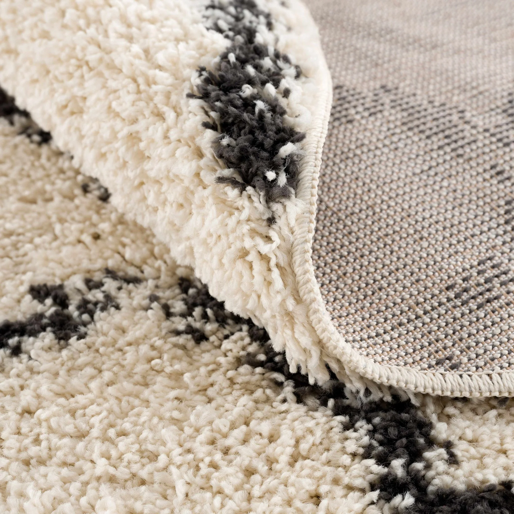 Modern Contemporary Beige and Charcoal Plush Pile Multi size Area Rug - Image 6