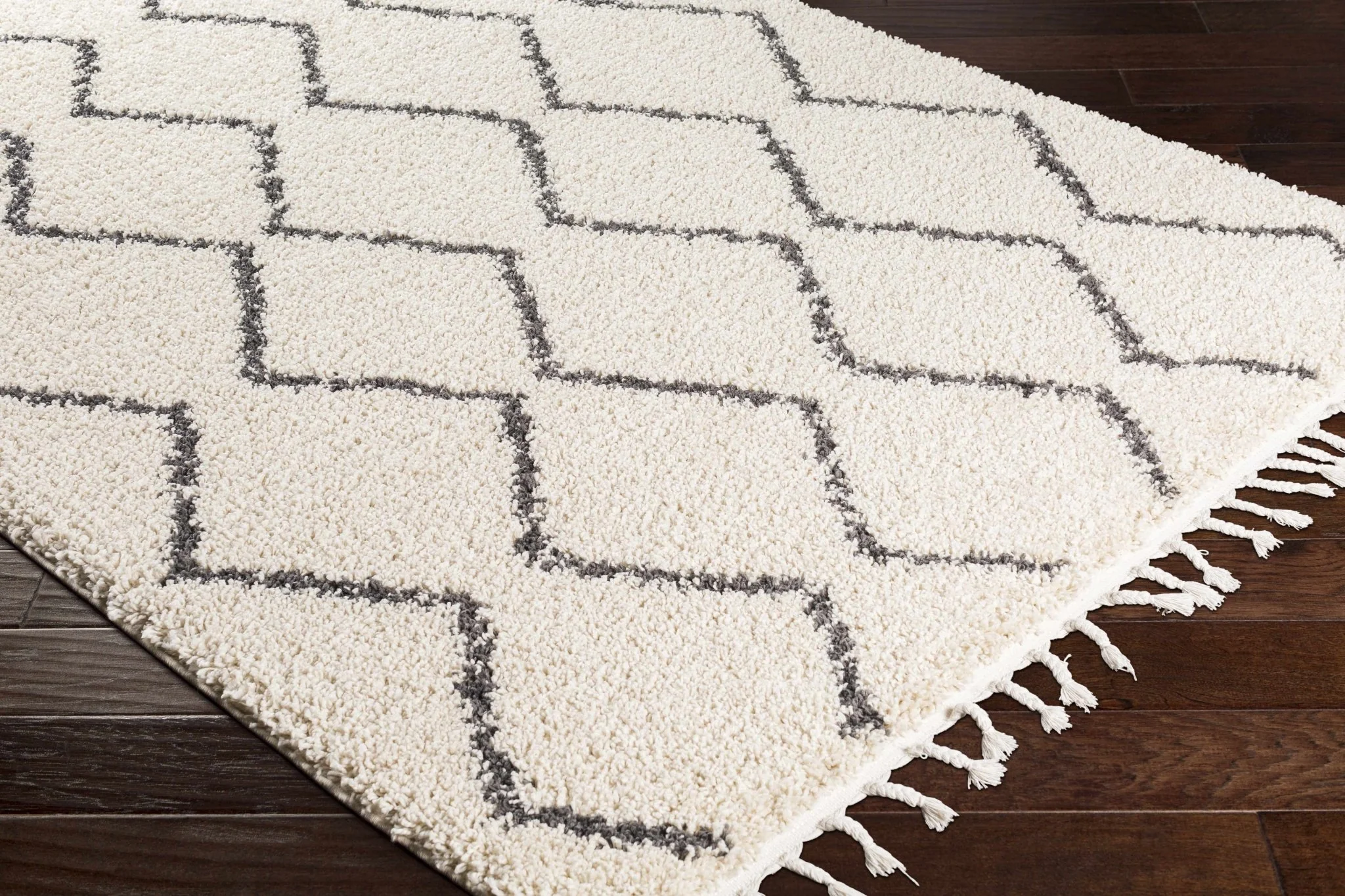 Modern Contemporary Beige and Charcoal Plush Pile Multi size Area Rug - Image 9