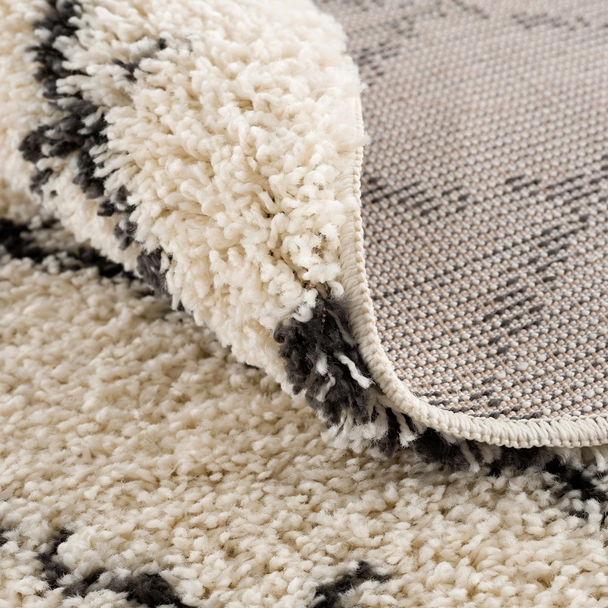 Modern Contemporary Beige and Charcoal Tribal Trellis Plush Pile Area Rug - Image 11