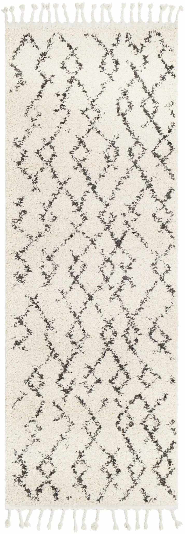 Modern Contemporary Beige and Charcoal Tribal Trellis Plush Pile Area Rug - Image 6