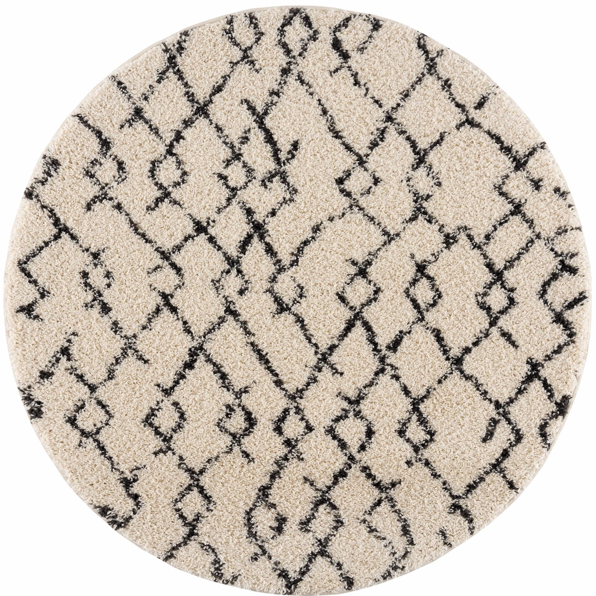 Modern Contemporary Beige and Charcoal Tribal Trellis Plush Pile Area Rug - Image 7