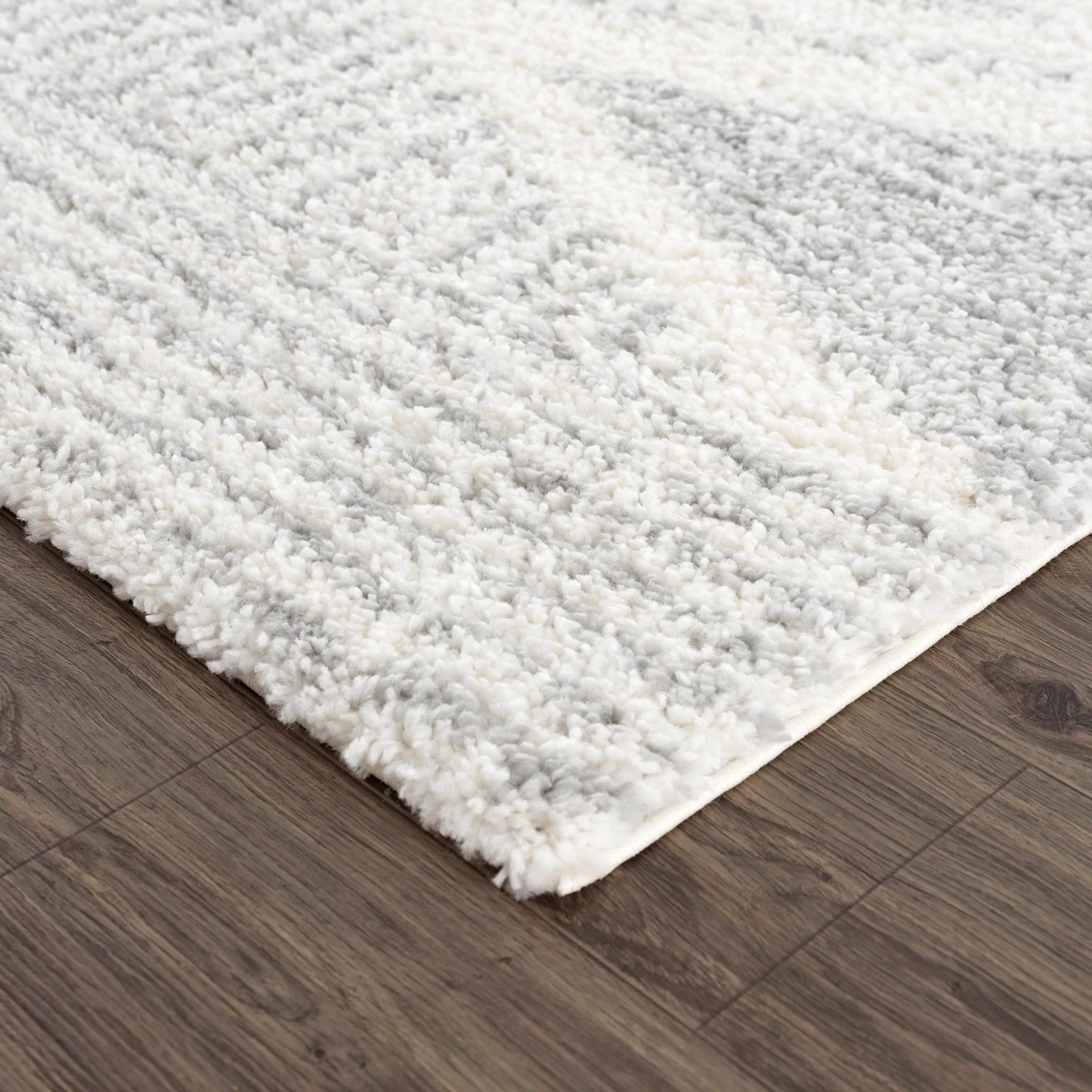 Modern Contemporary Beige and Gray Geometric Design Plush pile Area Rug - Image 5