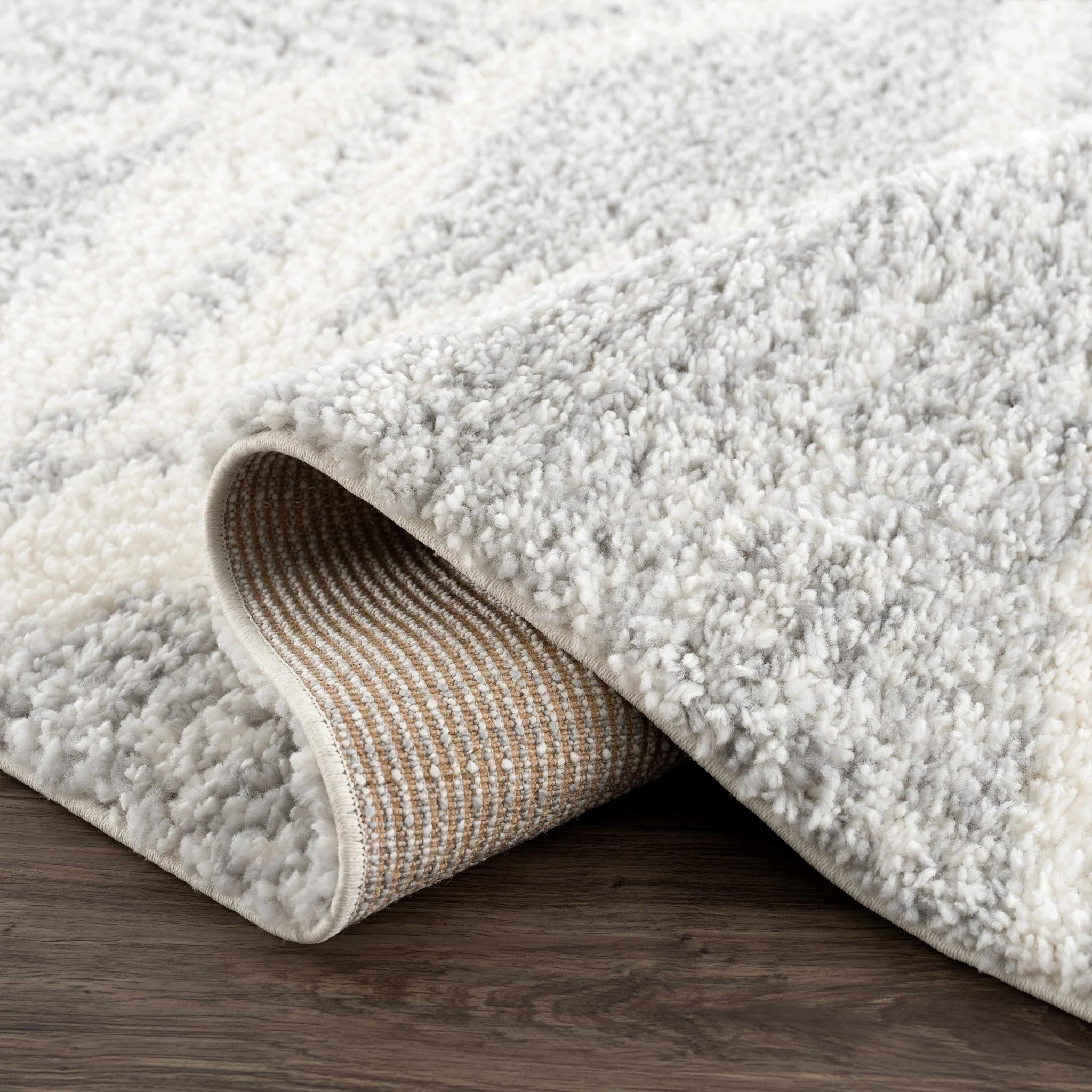 Modern Contemporary Beige and Gray Geometric Design Plush pile Area Rug - Image 8
