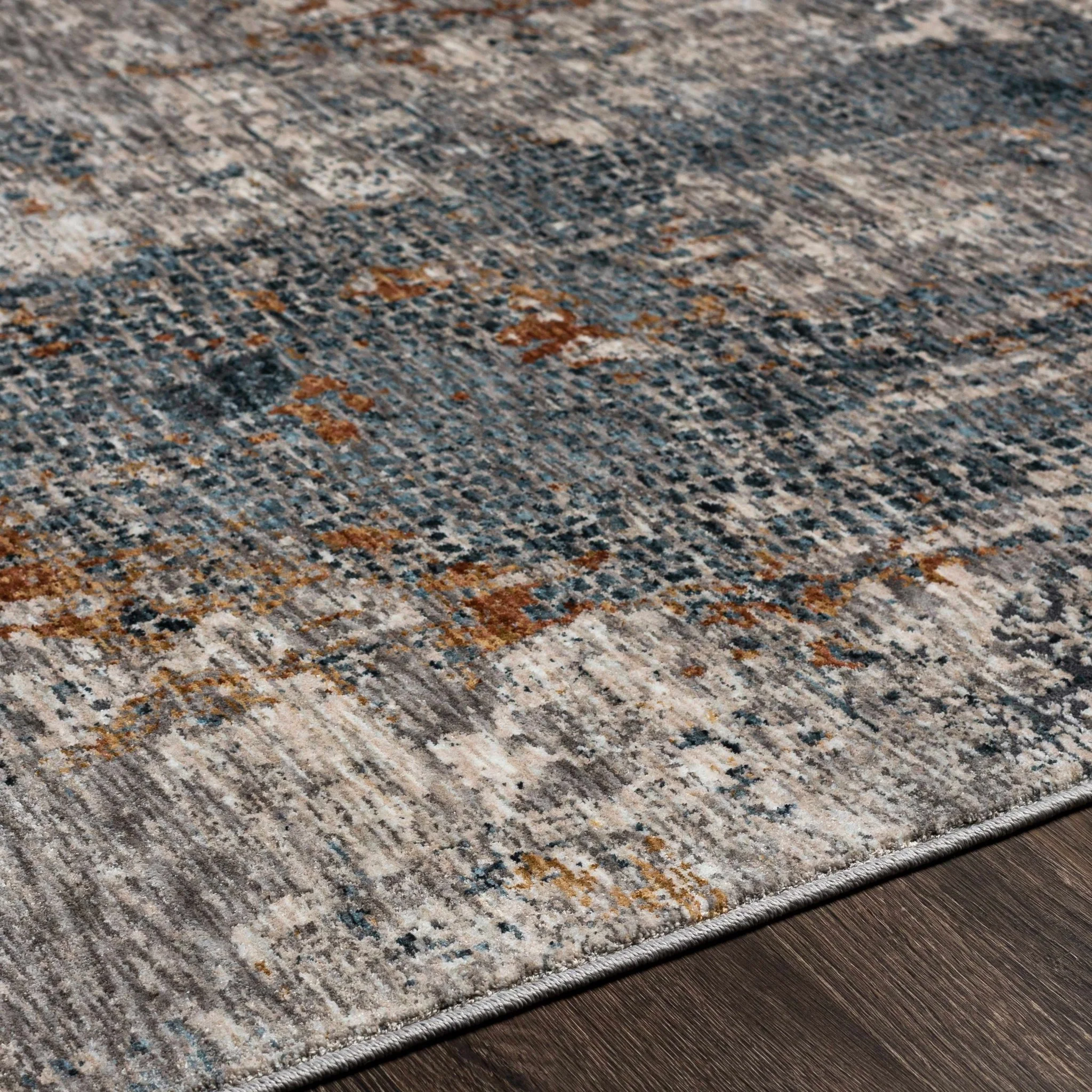 Contemporary Beige And Gray Machine Woven Rug - Image 10