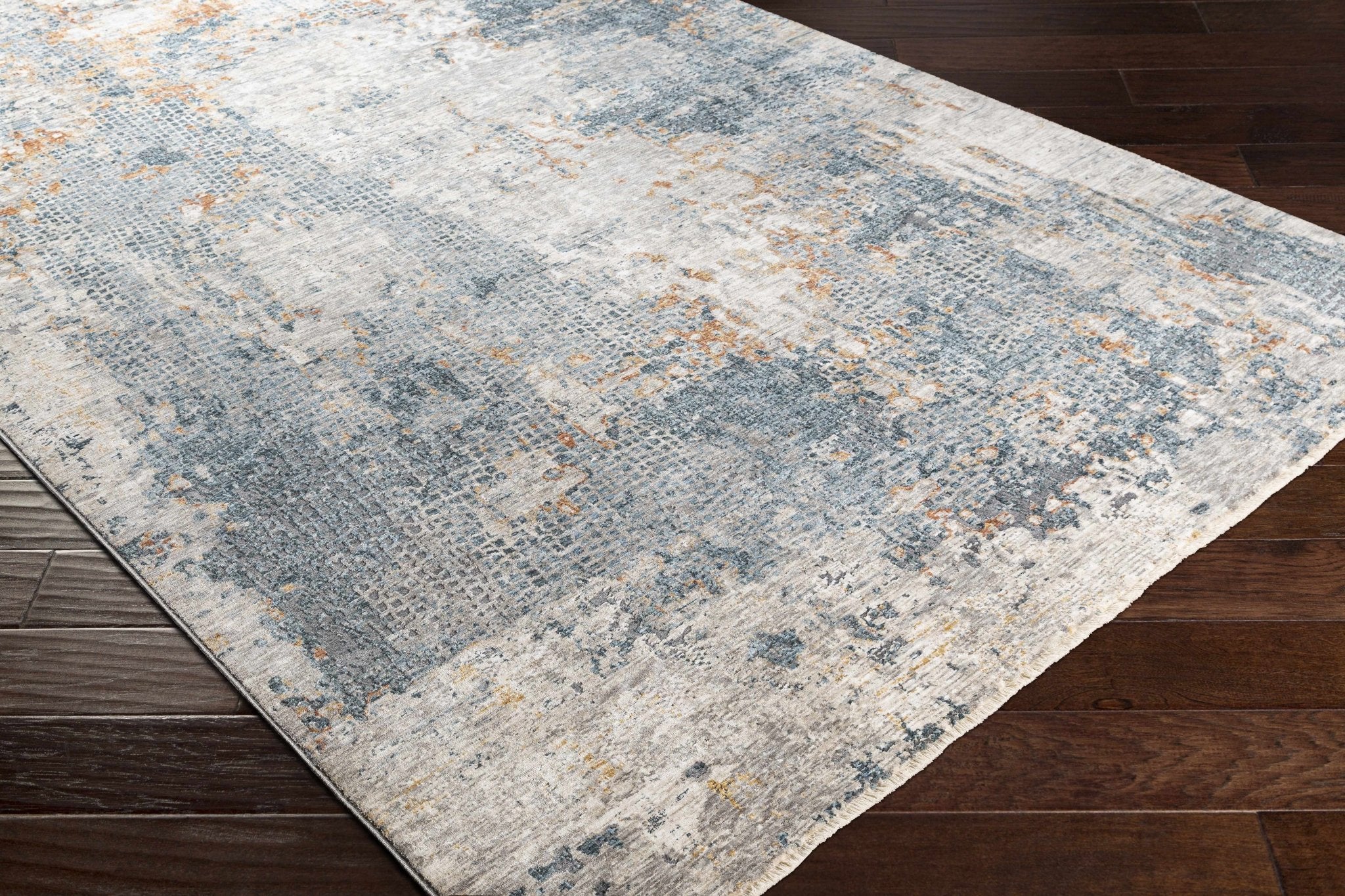 Contemporary Beige And Gray Machine Woven Rug - Image 12