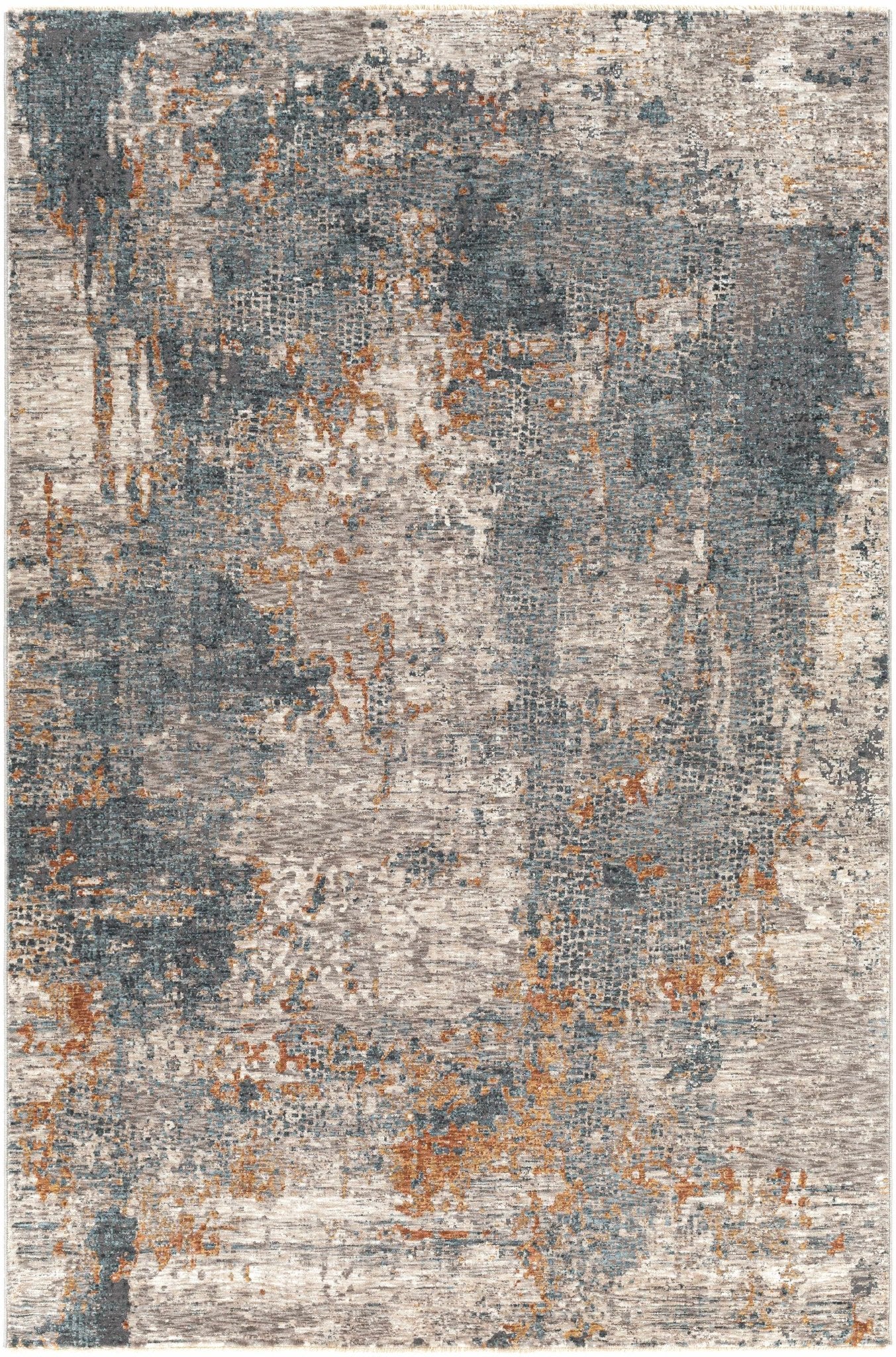 Contemporary Beige And Gray Machine Woven Rug - Image 2
