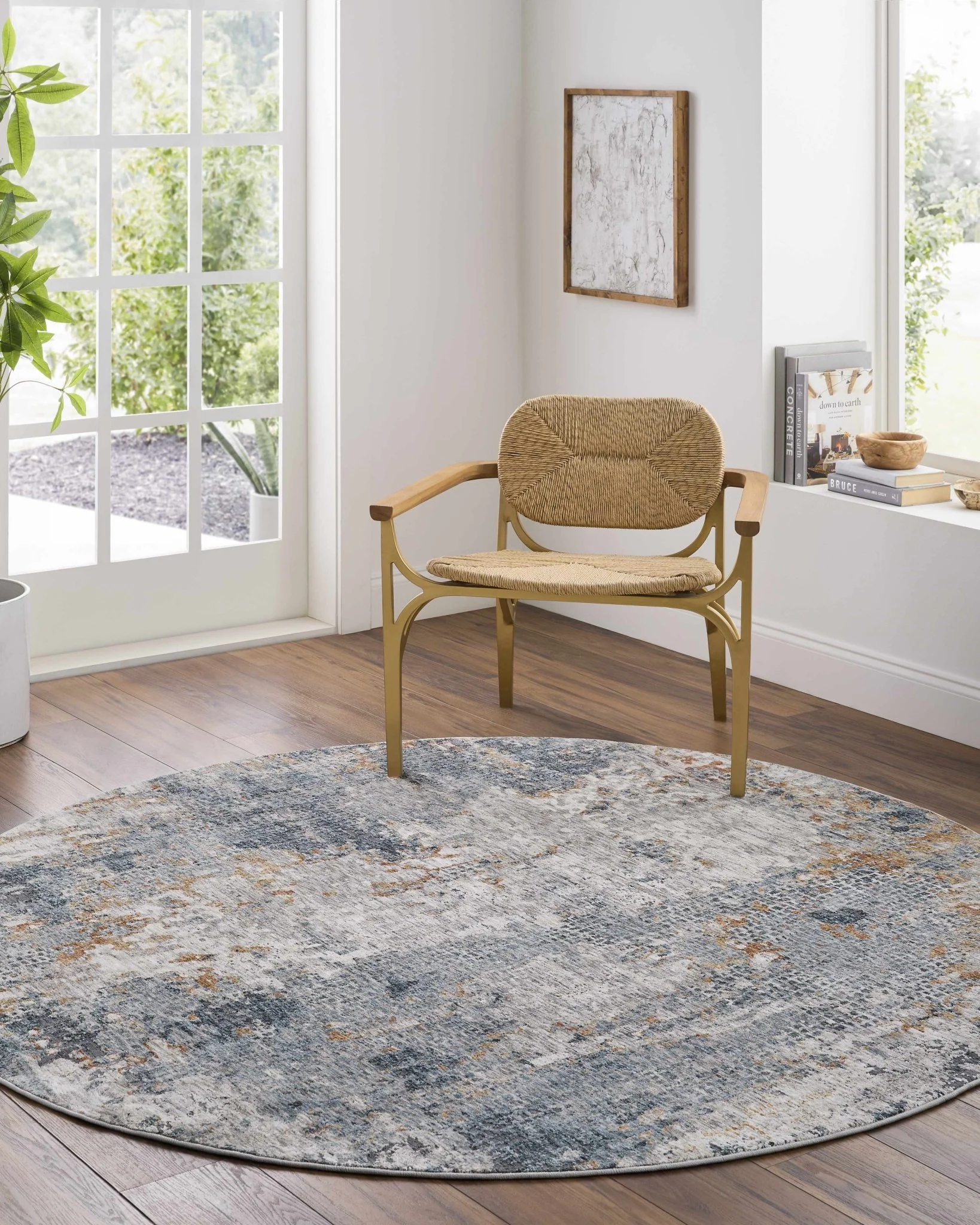 Contemporary Beige And Gray Machine Woven Rug - Image 3