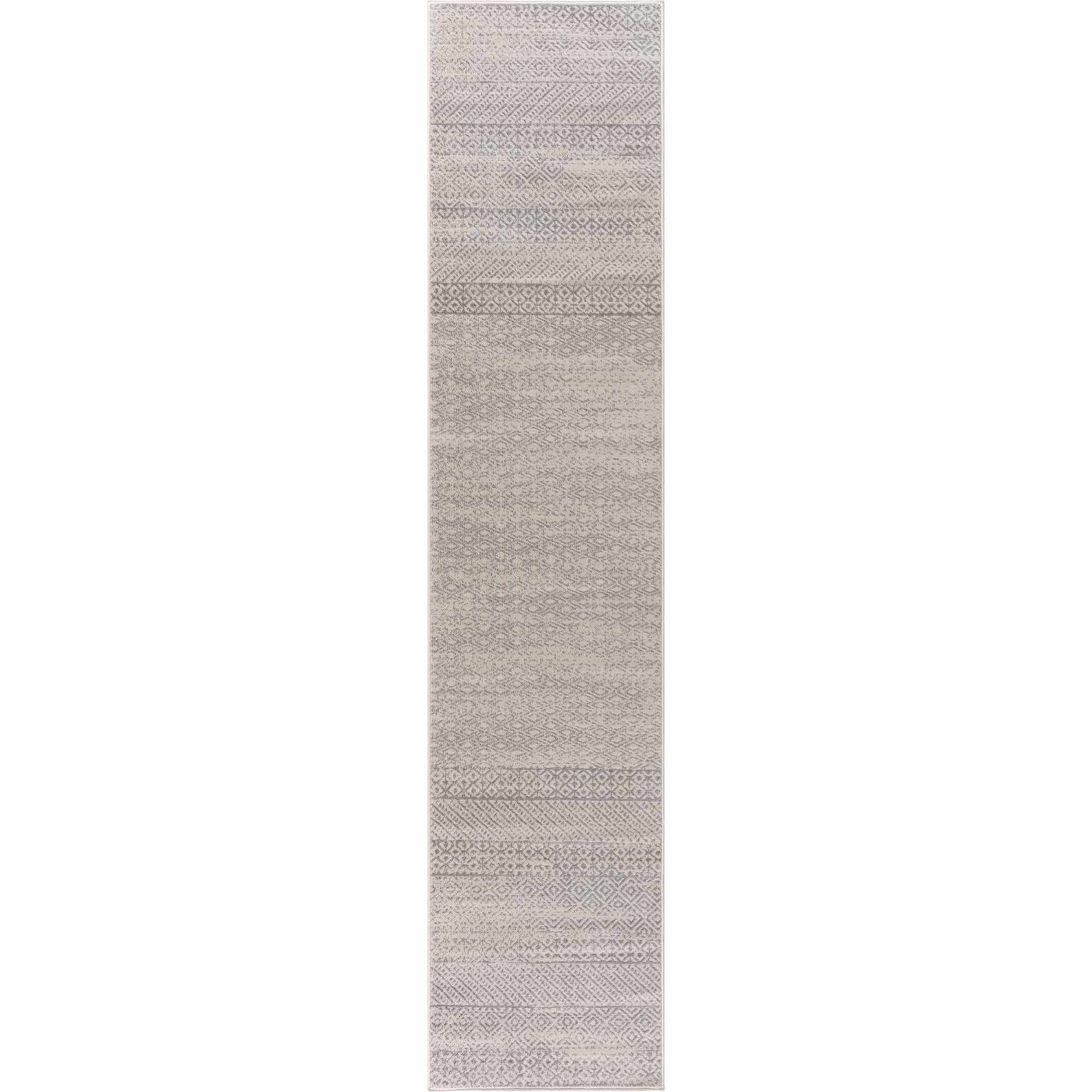 Contemporary Beige and Gray Tribal Trellis Medium pile Area Rug - Image 4