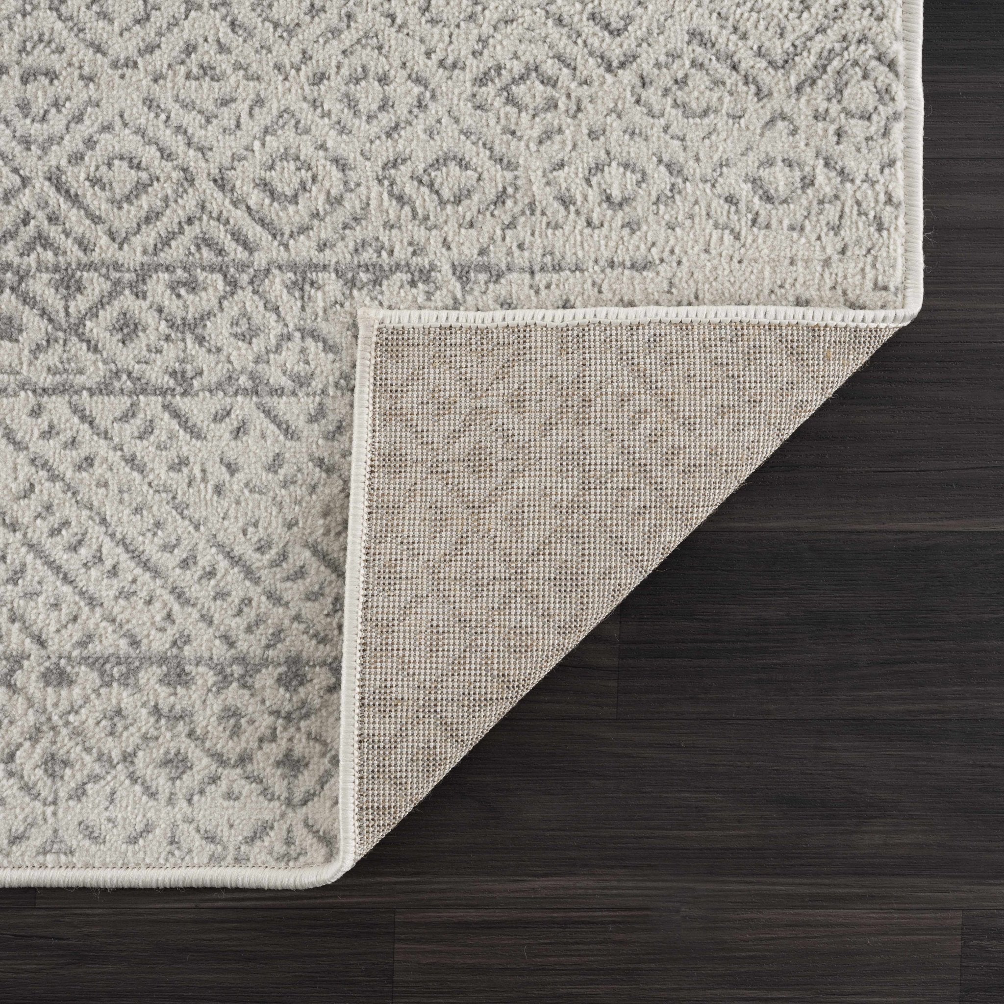 Contemporary Beige and Gray Tribal Trellis Medium pile Area Rug - Image 6
