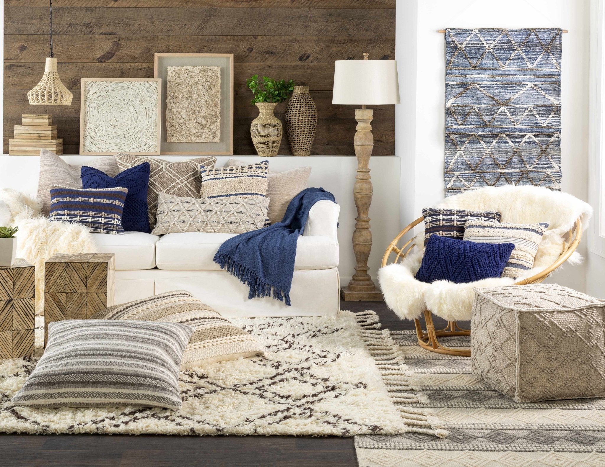 Hand Woven Contemporary Beige and Gray Bohemian Style Carved Design Wool Area Rug - Image 15