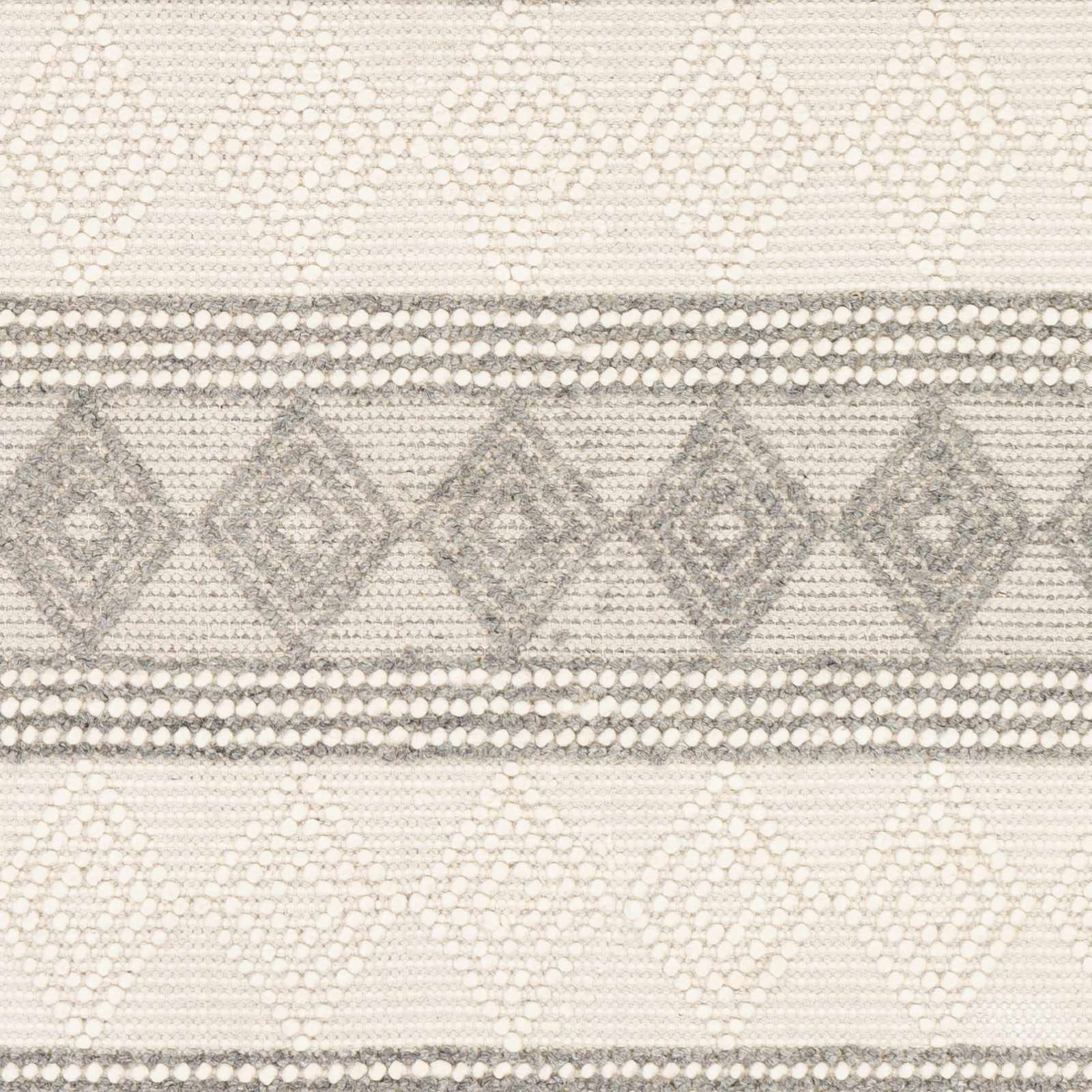 Hand Woven Contemporary Beige and Gray Bohemian Style Carved Design Wool Area Rug - Image 7