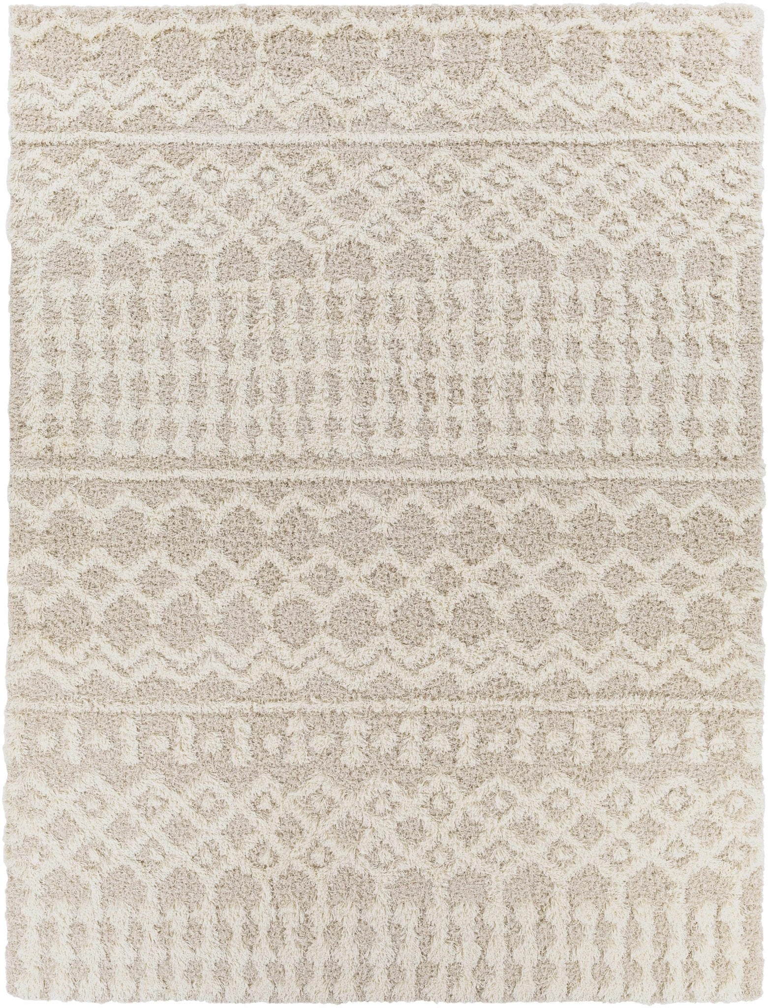 Contemporary Beige and Ivory Tribal Design Plush pile Multi Size Area Rug - Image 16
