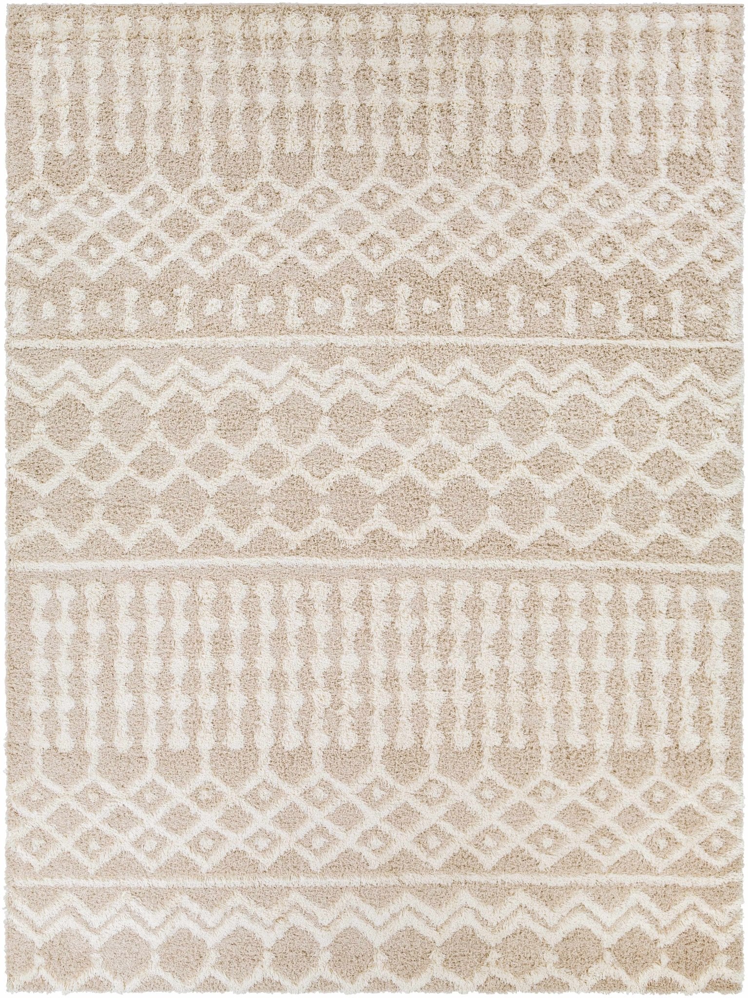 Contemporary Beige and Ivory Tribal Design Plush pile Multi Size Area Rug - Image 23