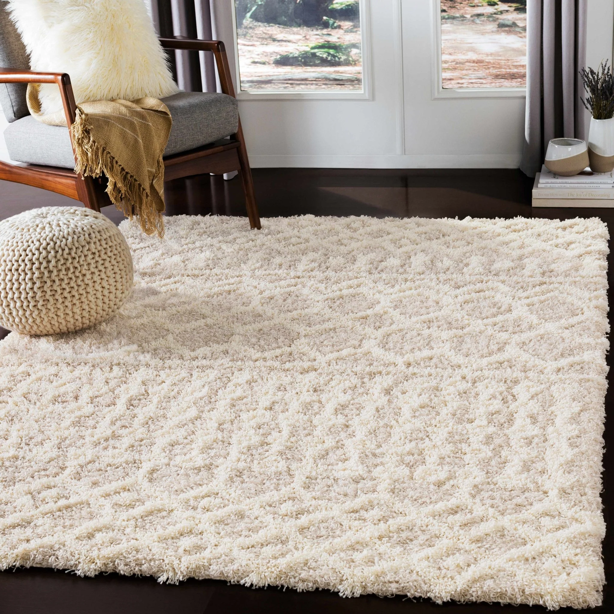 Contemporary Beige and Ivory Tribal Design Plush pile Multi Size Area Rug - Image 24