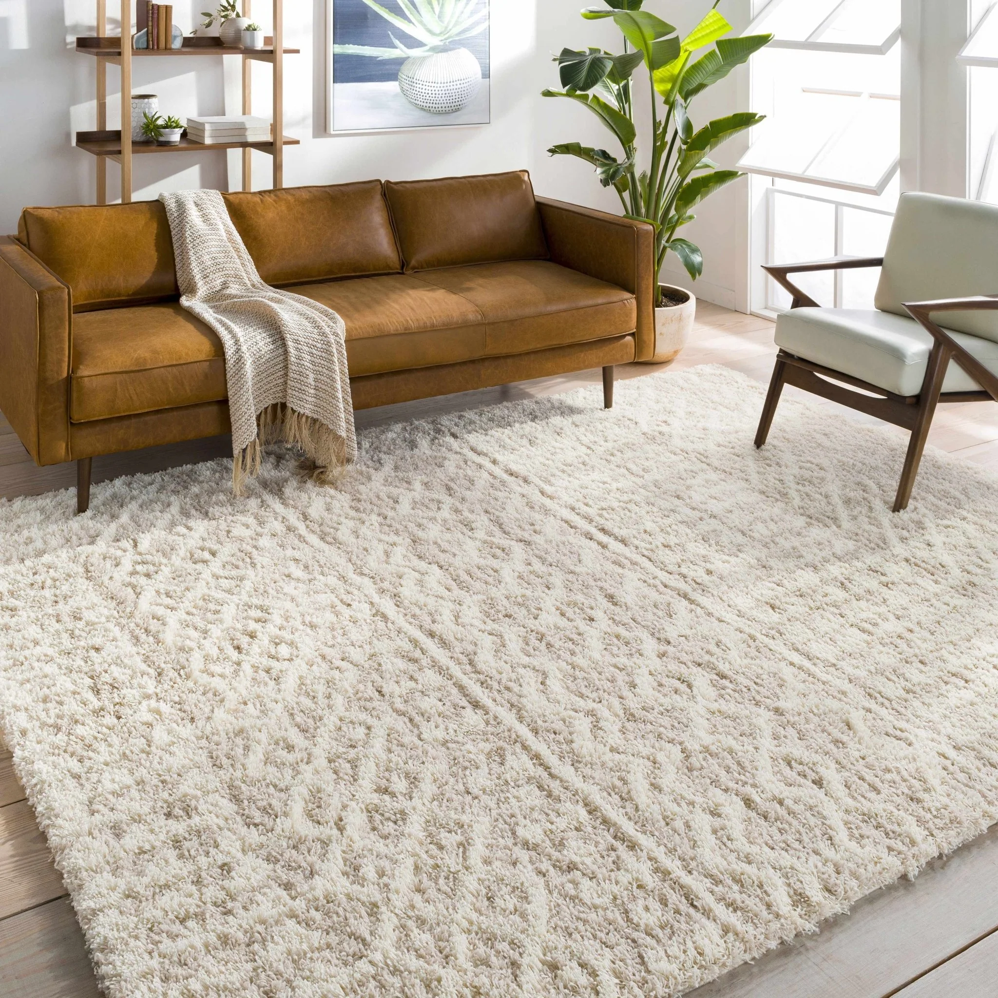 Contemporary Beige and Ivory Tribal Design Plush pile Multi Size Area Rug - Image 26