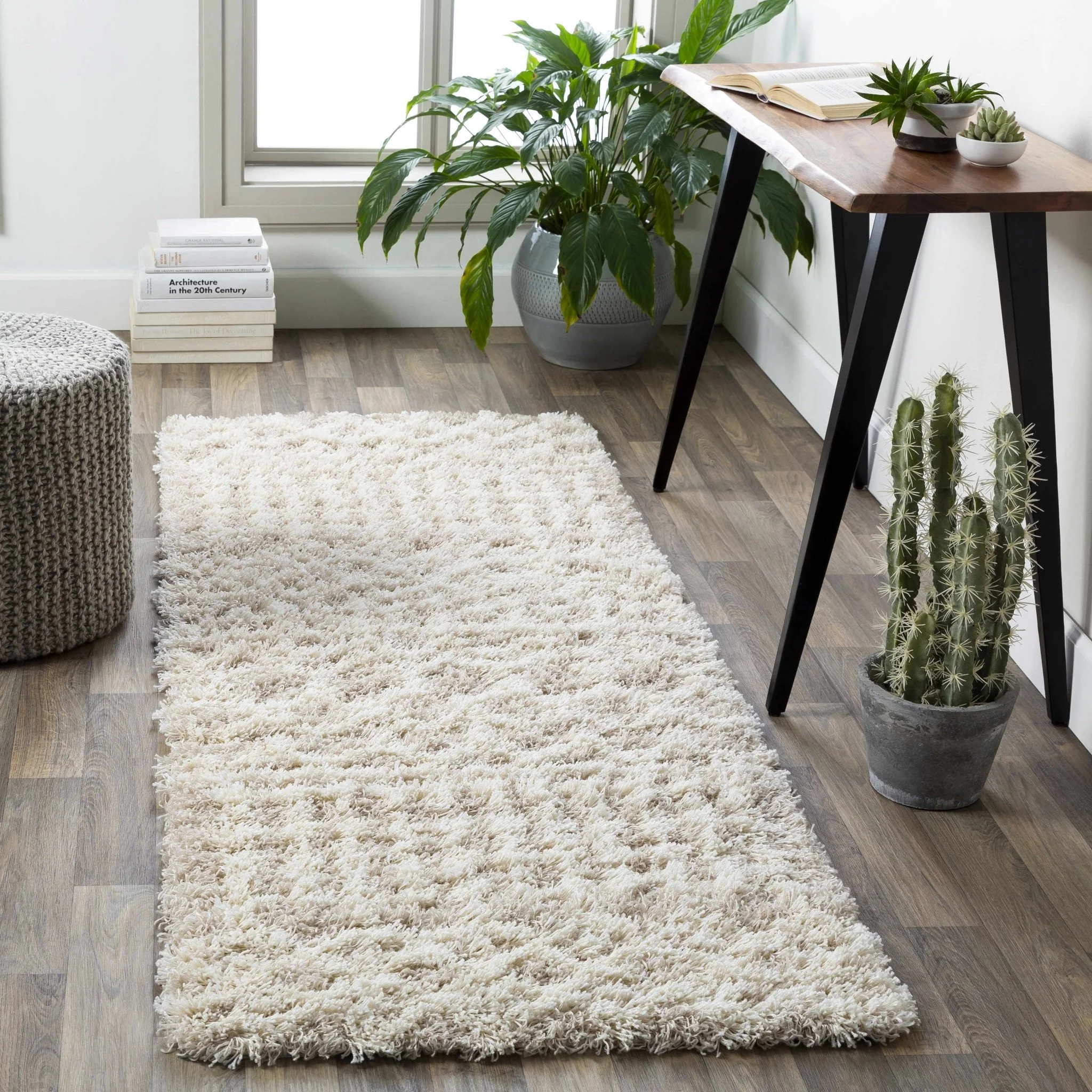 Contemporary Beige and Ivory Tribal Design Plush pile Multi Size Area Rug - Image 6