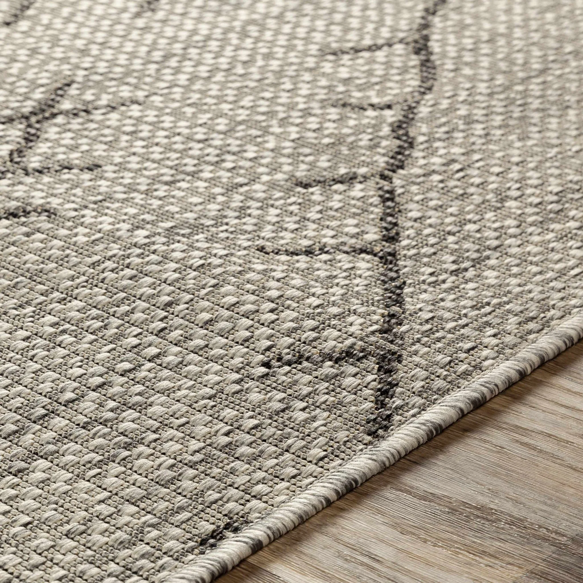 Contemporary Beige, Black and Charcoal Multi Size Outdoor Area Rug - Image 10