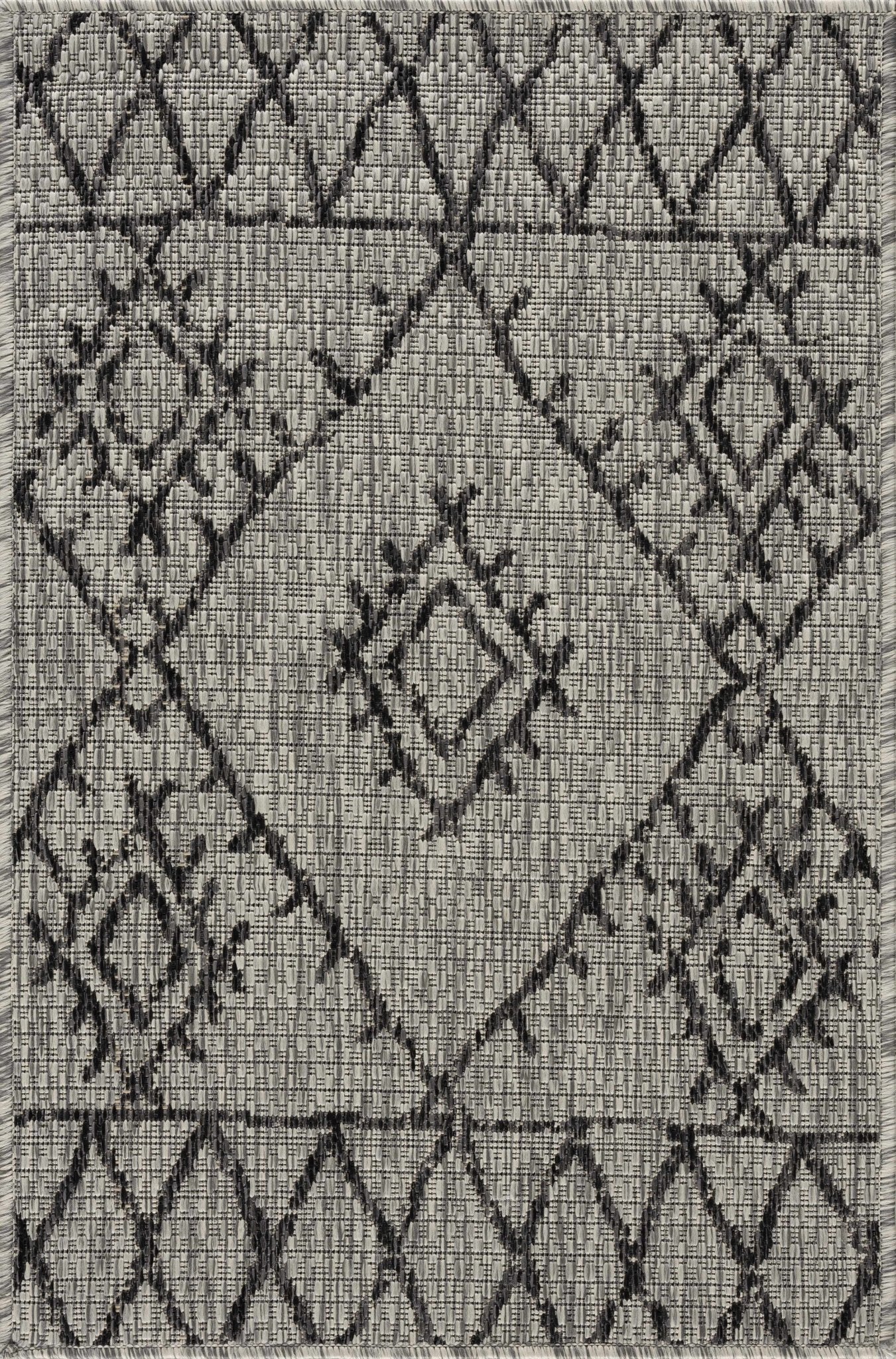 Contemporary Beige, Black and Charcoal Multi Size Outdoor Area Rug - Image 2