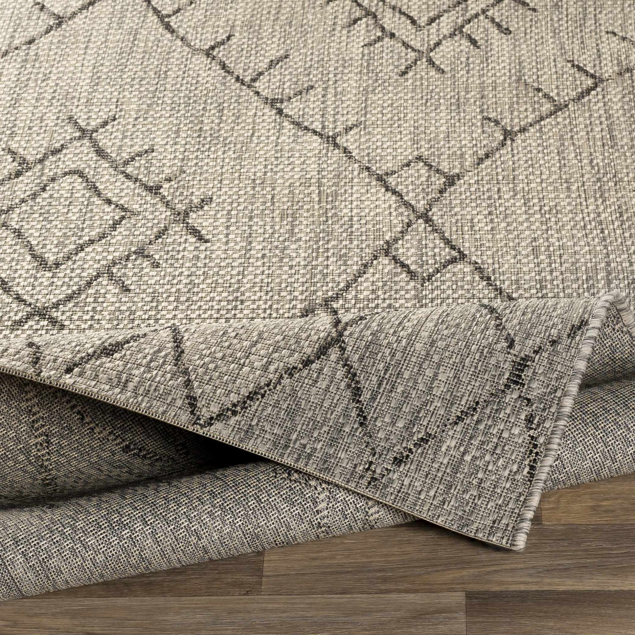 Contemporary Beige, Black and Charcoal Multi Size Outdoor Area Rug - Image 9
