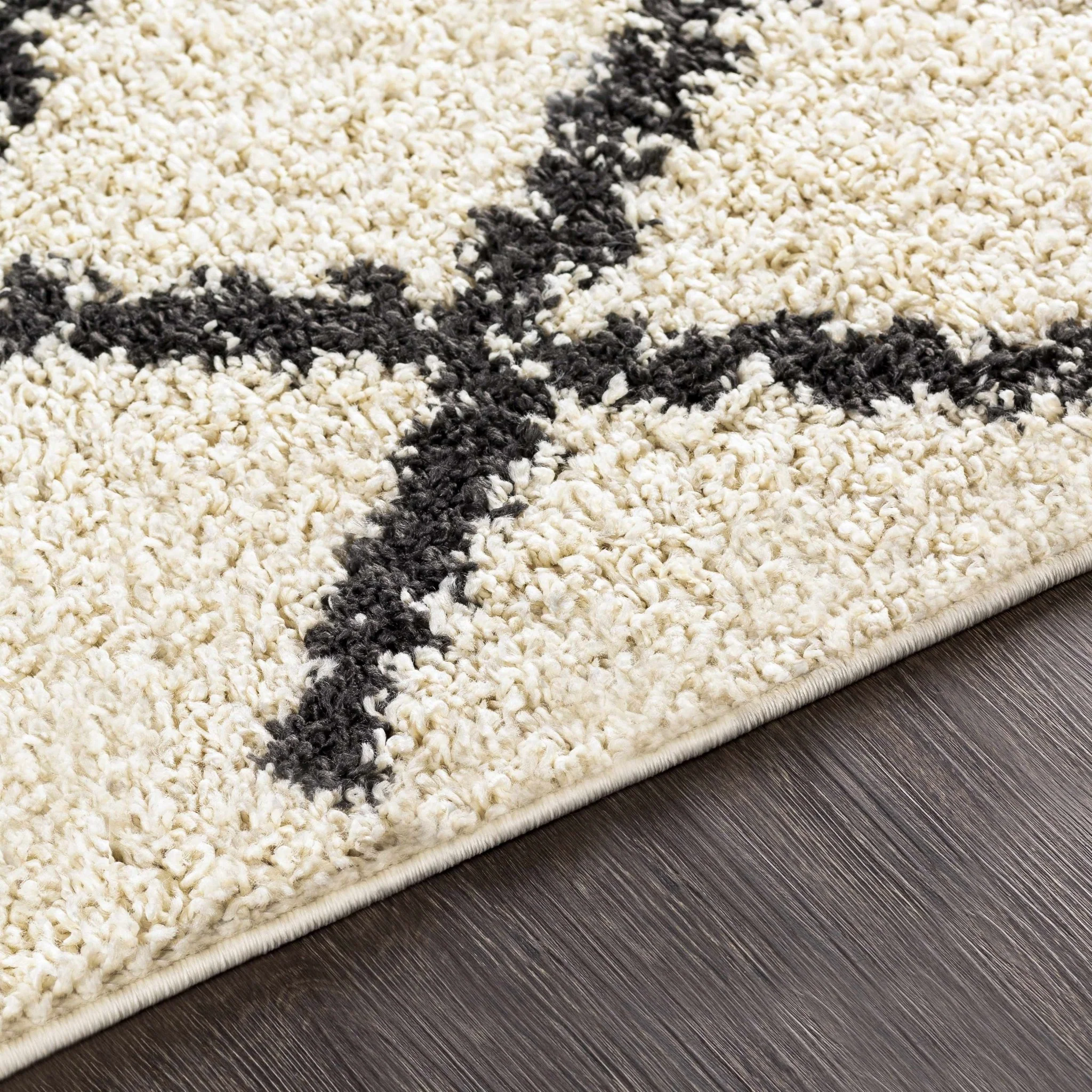 Modern Contemporary Beige and Charcoal Tribal Trellis Plush Pile Area Rug - Image 18