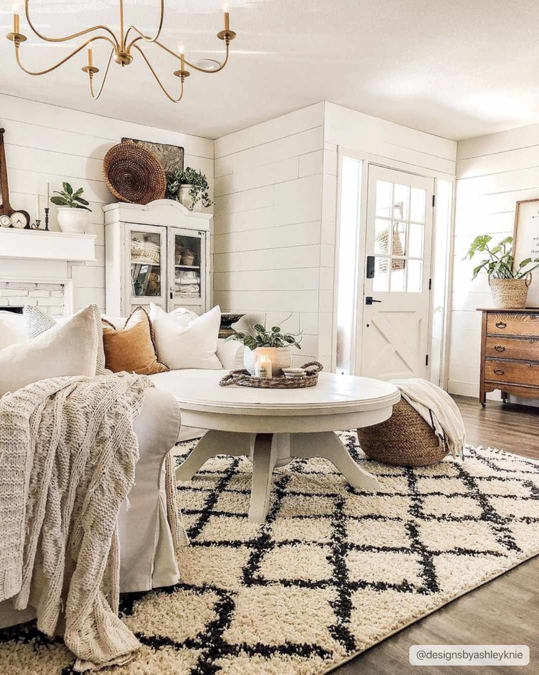 Modern Contemporary Beige and Charcoal Tribal Trellis Plush Pile Area Rug - Image 2
