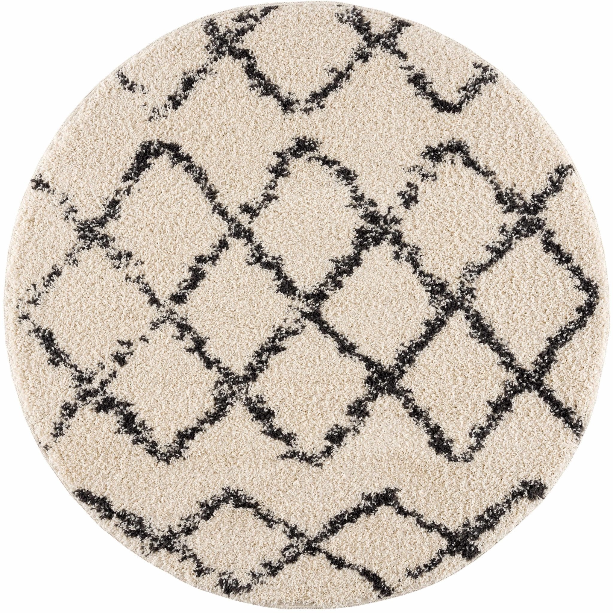 Modern Contemporary Beige and Charcoal Tribal Trellis Plush Pile Area Rug - Image 7