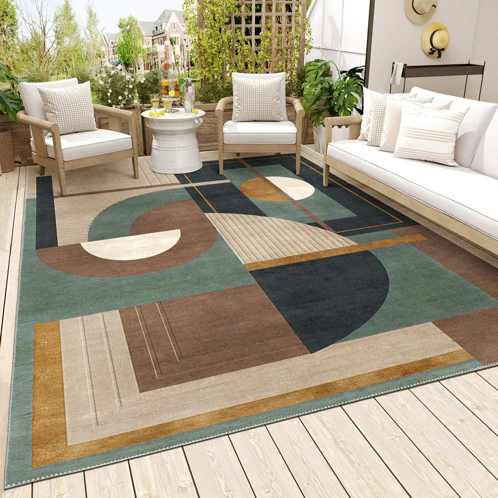Contemporary Beige Machine Washable Cotton Area Rug - Image 4