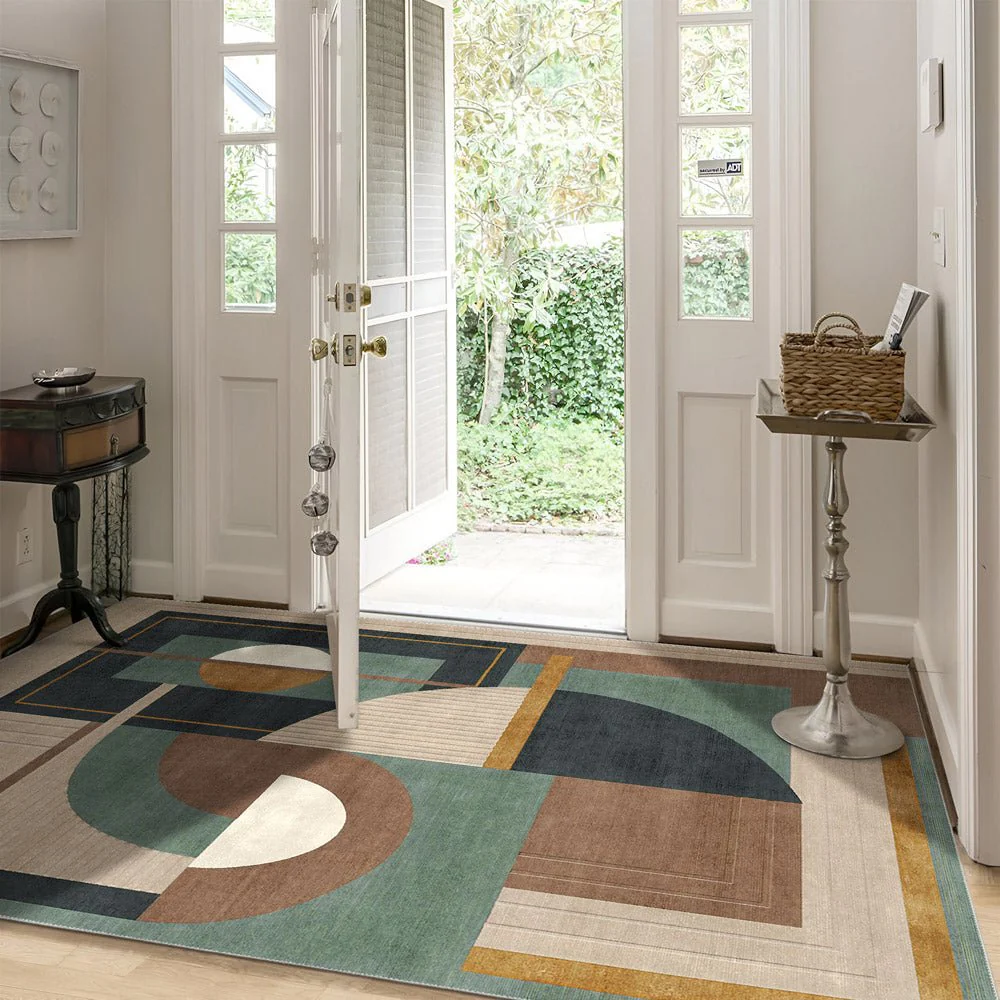 Contemporary Beige Machine Washable Cotton Area Rug - Image 5