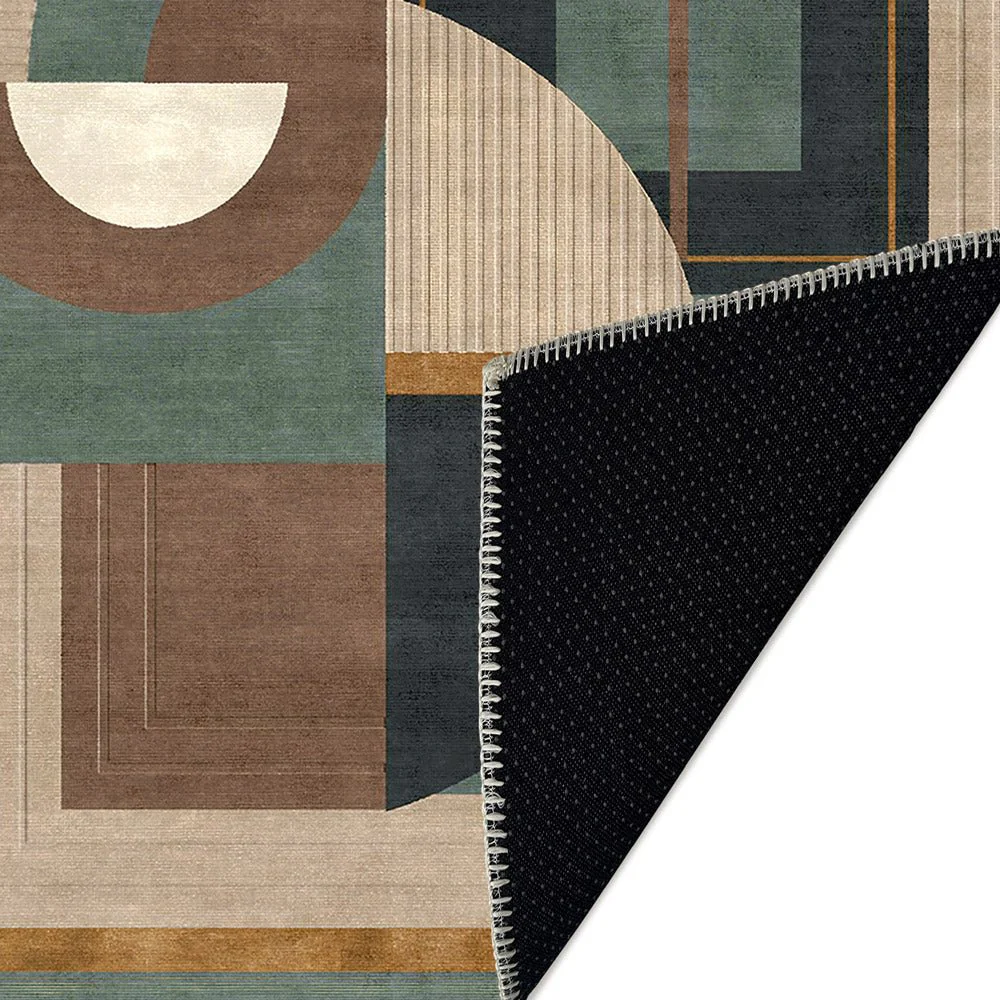 Contemporary Beige Machine Washable Cotton Area Rug - Image 6