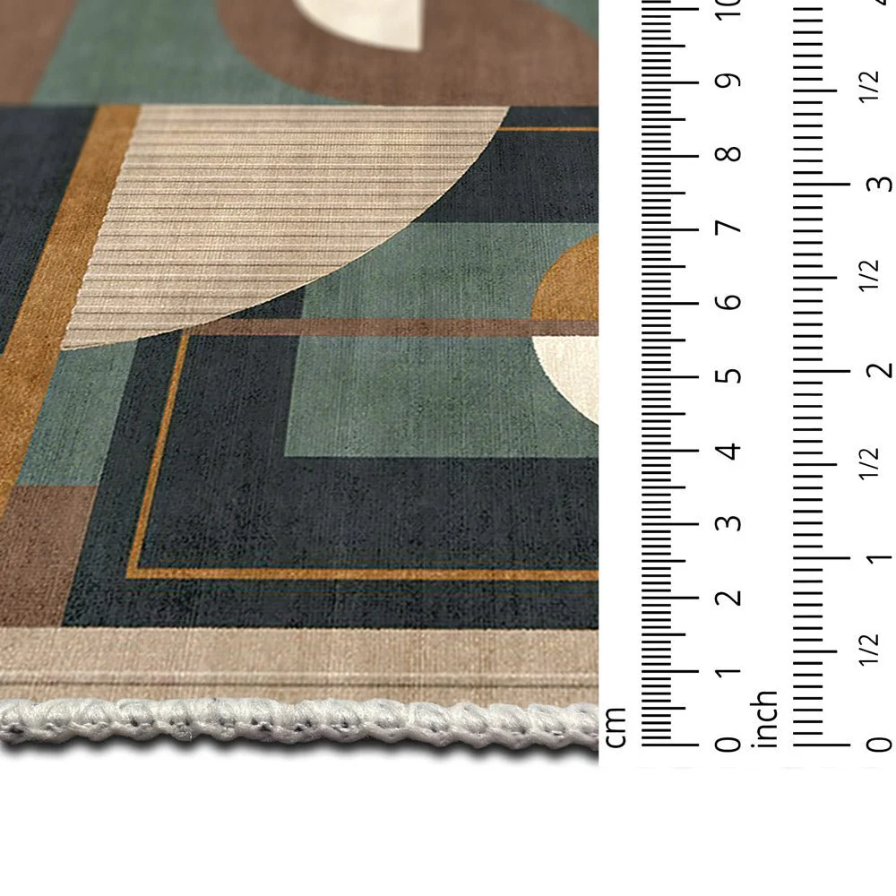 Contemporary Beige Machine Washable Cotton Area Rug - Image 7