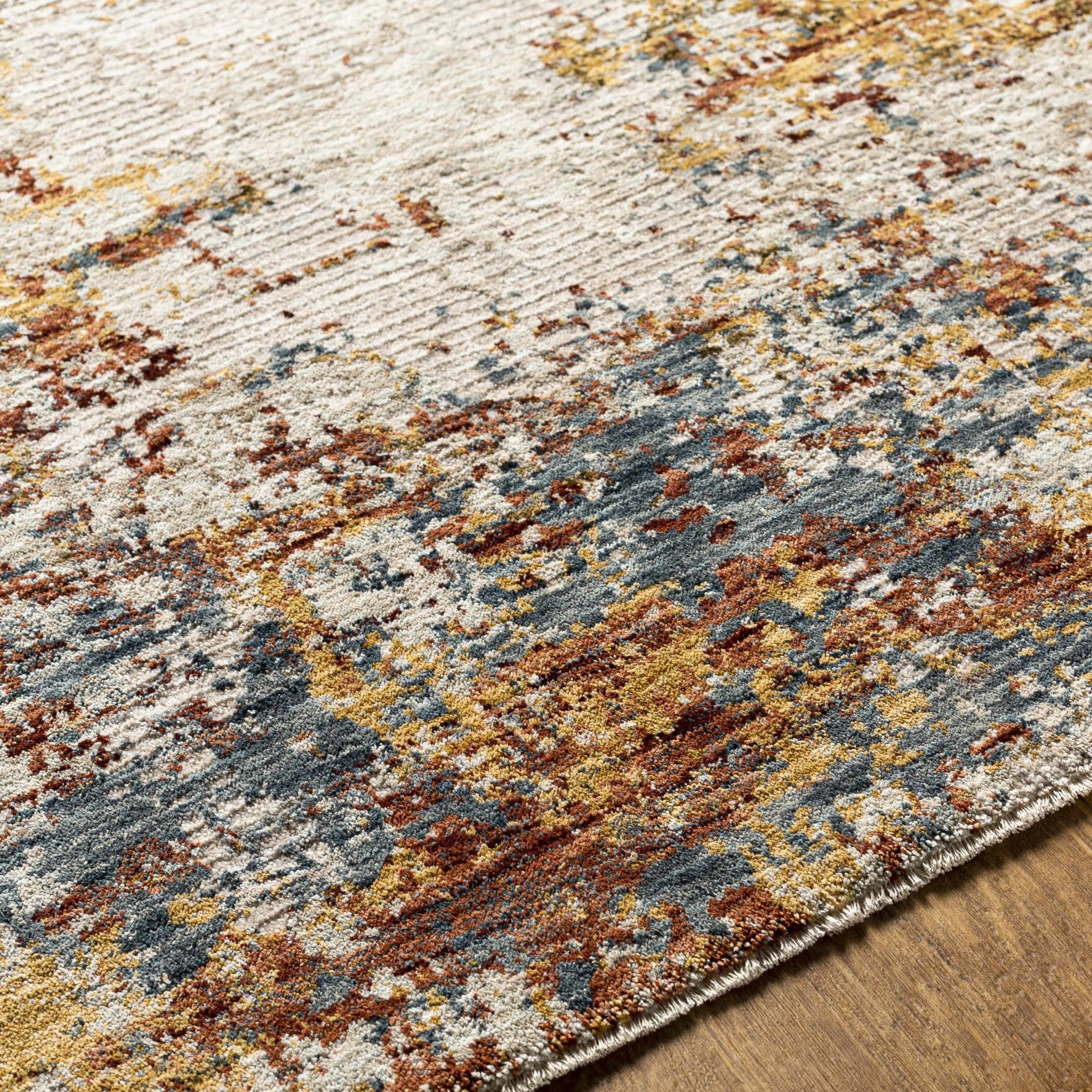 Contemporary Beige Machine Woven Area Rug - Image 2