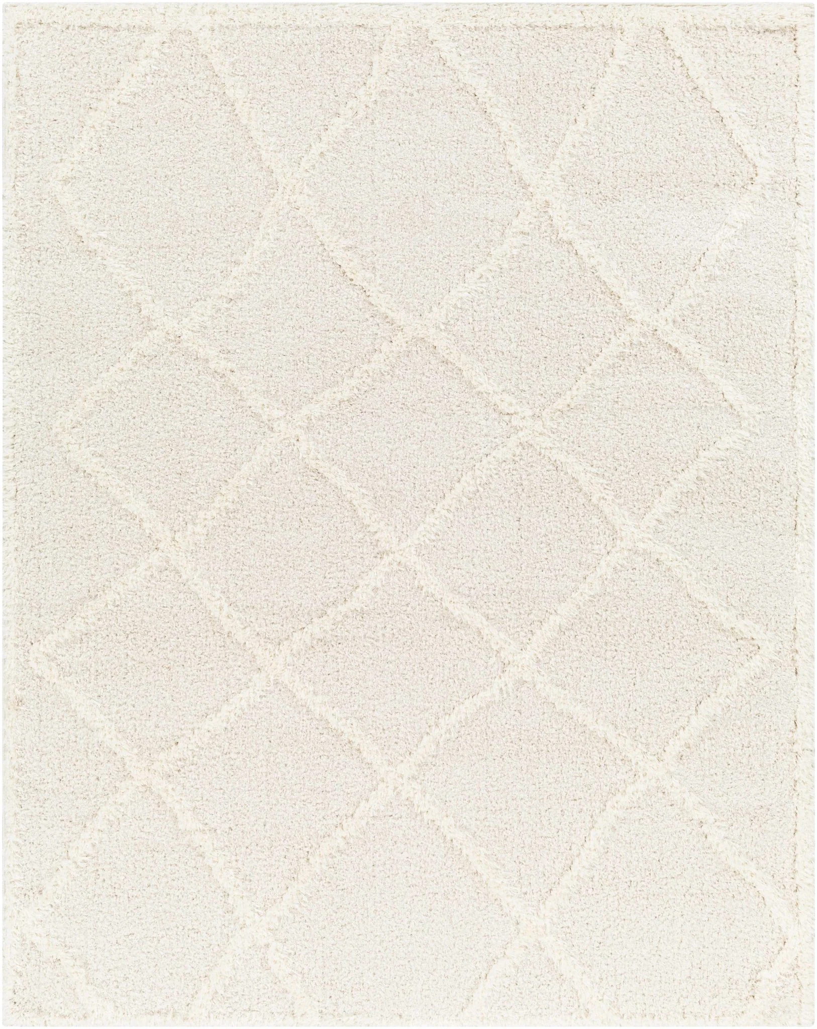 Modern Contemporary Beige Machine Woven Plush Pile Area Rug - Image 2